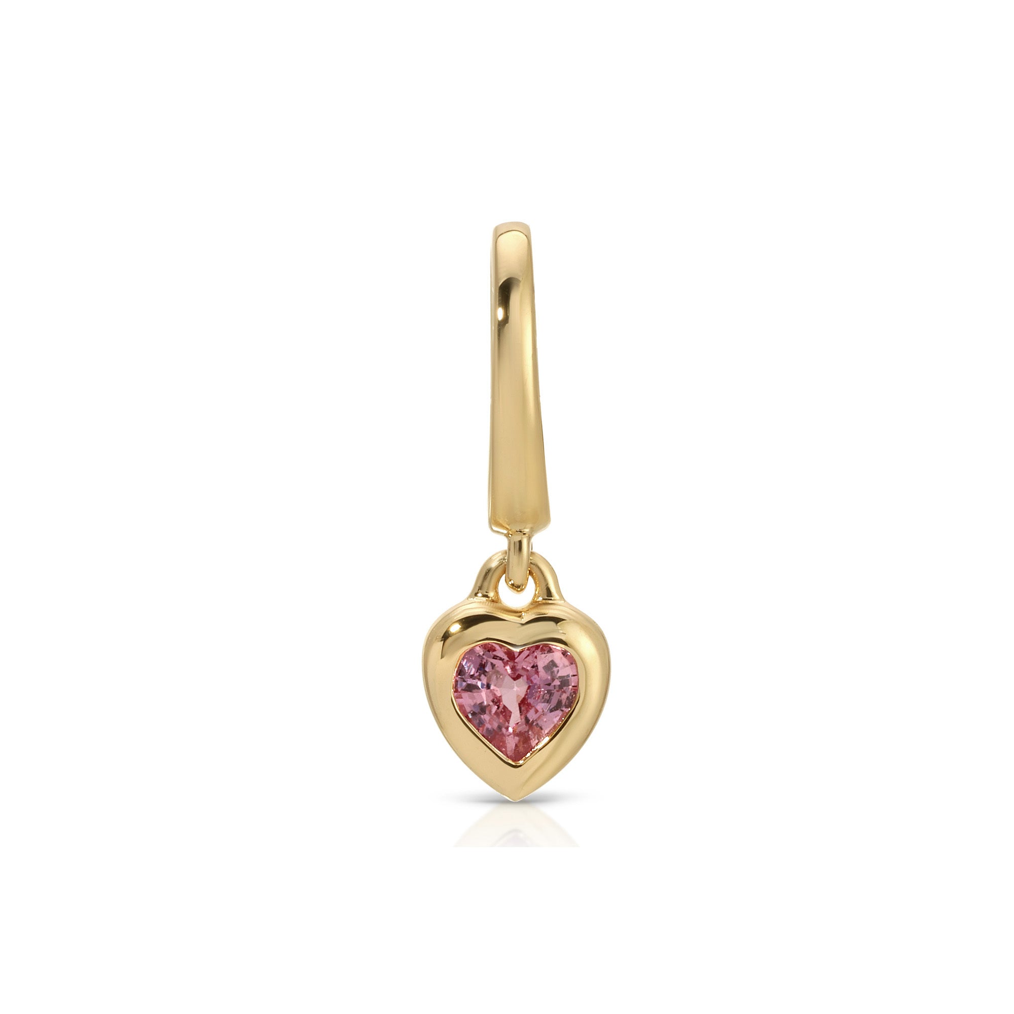 Mini Pink Sapphire Heart Clip Charm