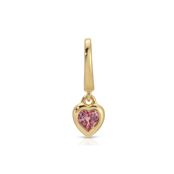 Mini Pink Sapphire Heart Clip Charm — EF Collection®
