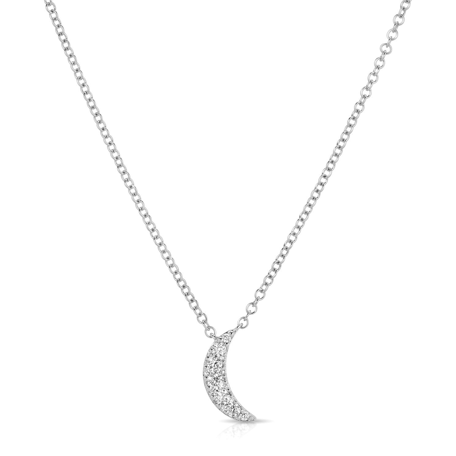 Full Cut Diamond Crescent Choker Necklace