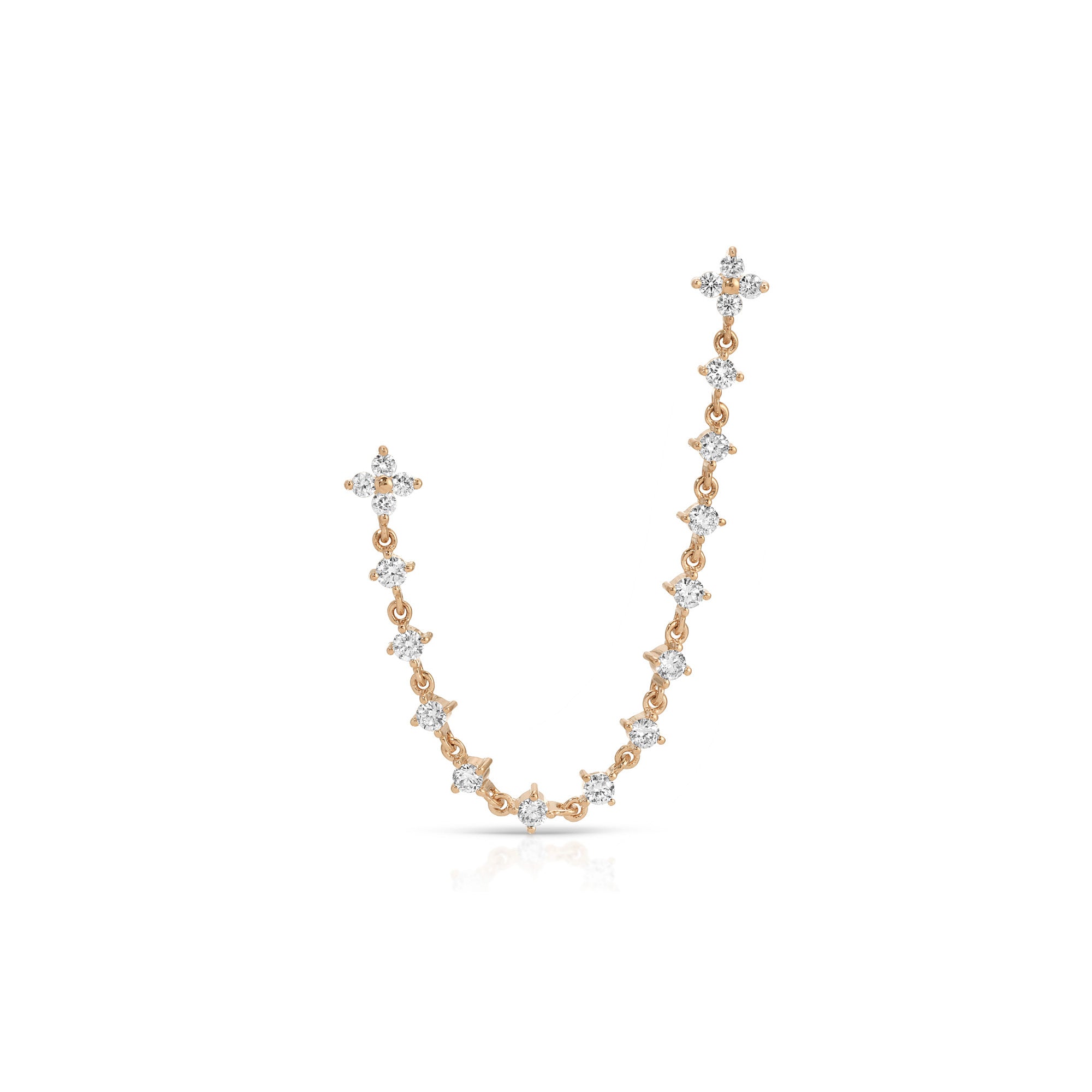 Diamond Fleur Double Stud Earring