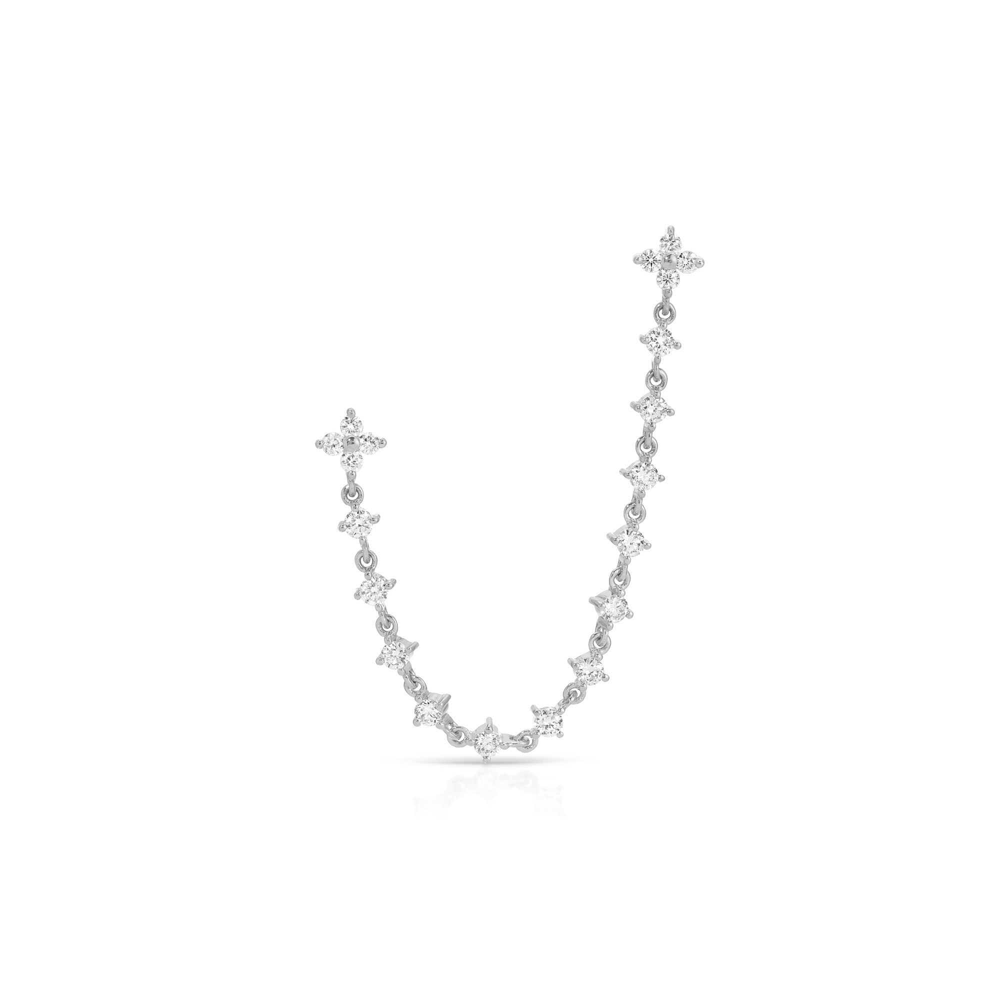 Diamond Fleur Double Stud Earring