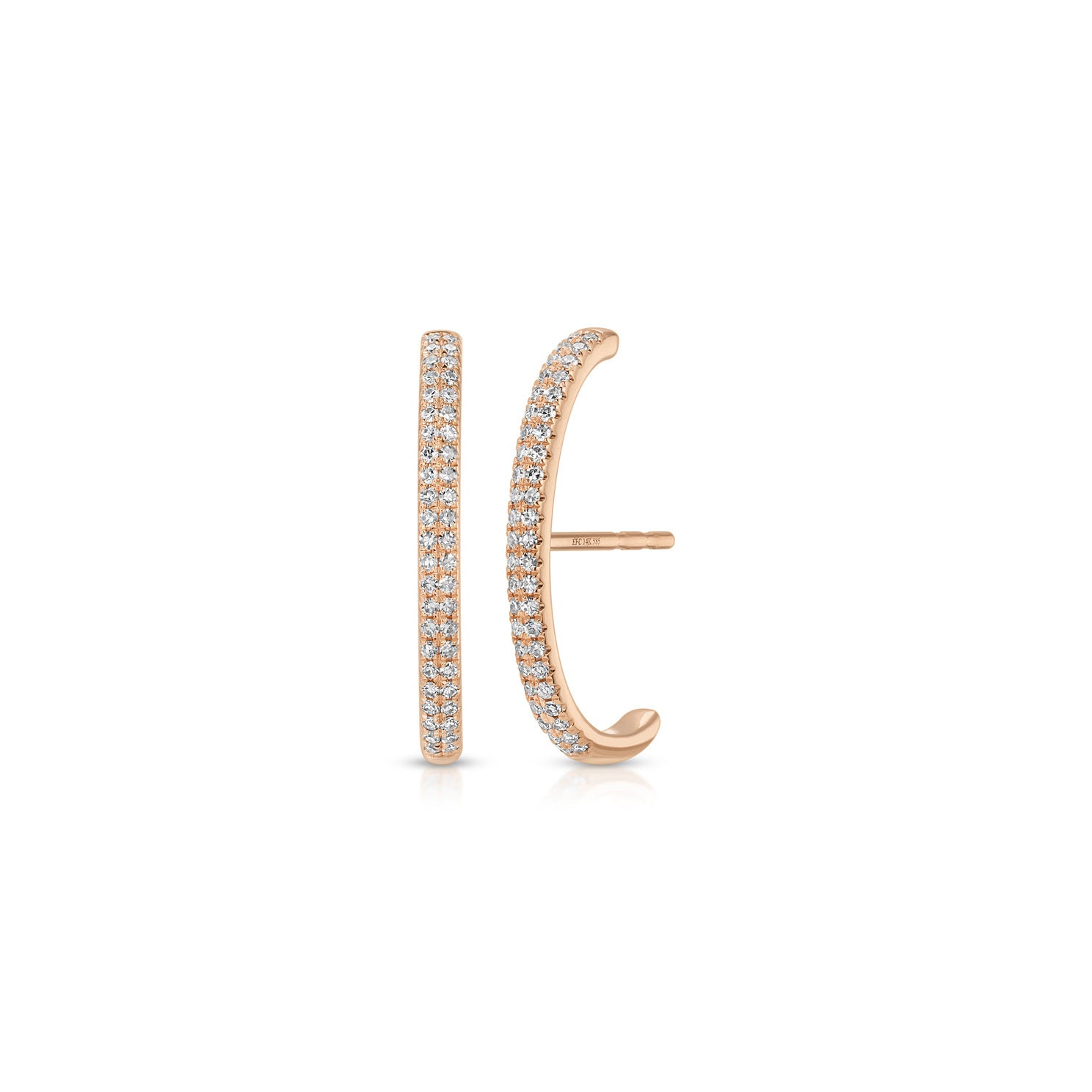 Diamond Cuffed Stud Earrings