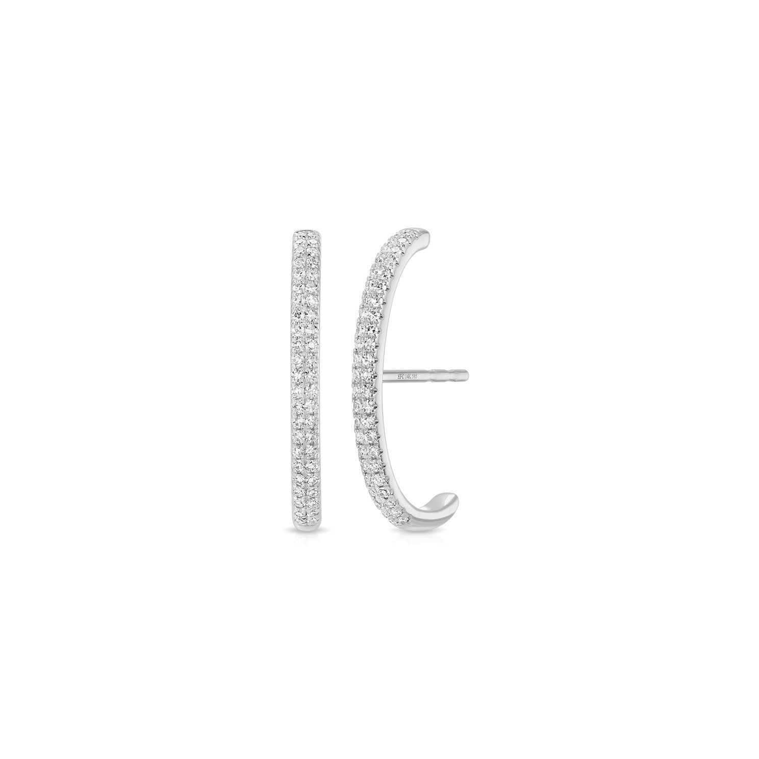 Diamond Cuffed Stud Earrings