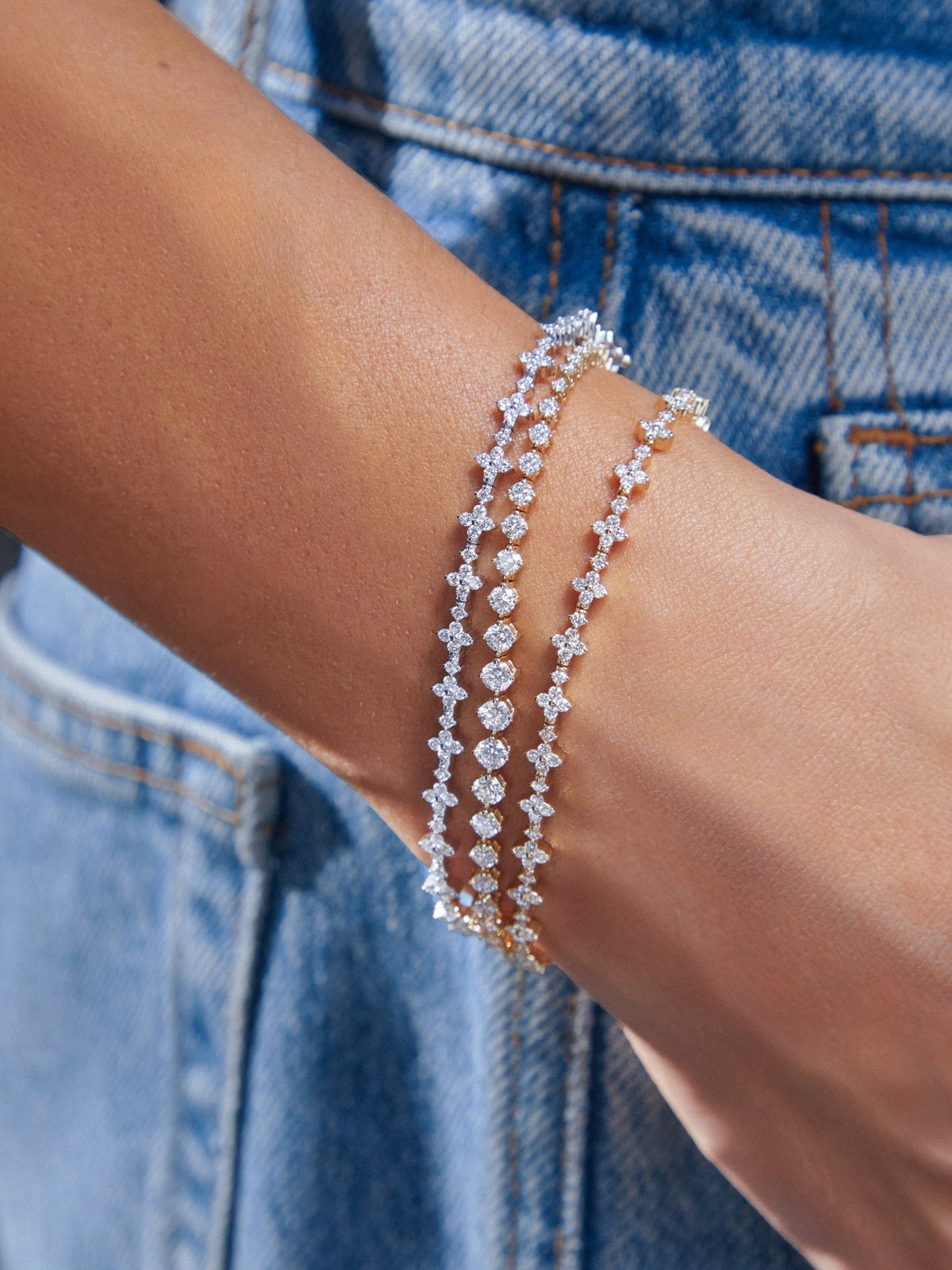 Diamond Fleur Eternity Bracelet