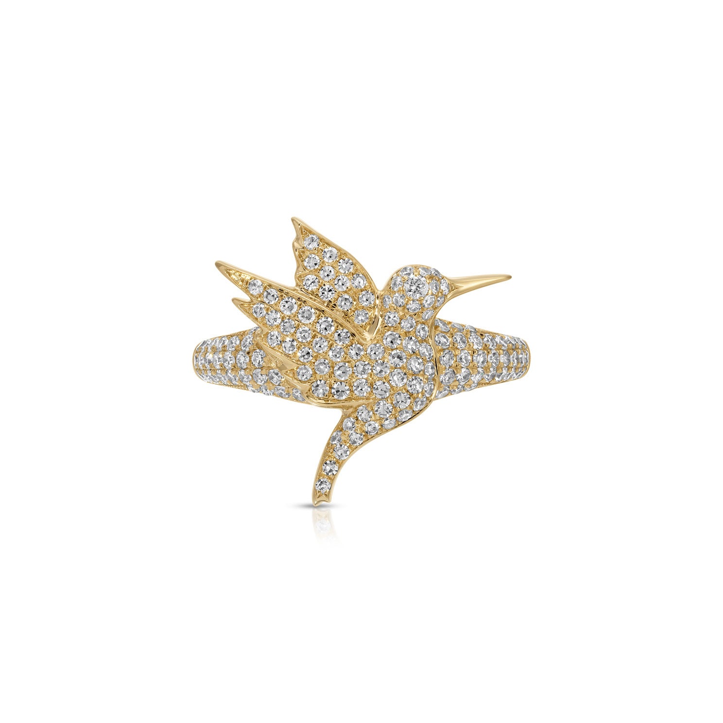 Pave Diamond Hummingbird Ring