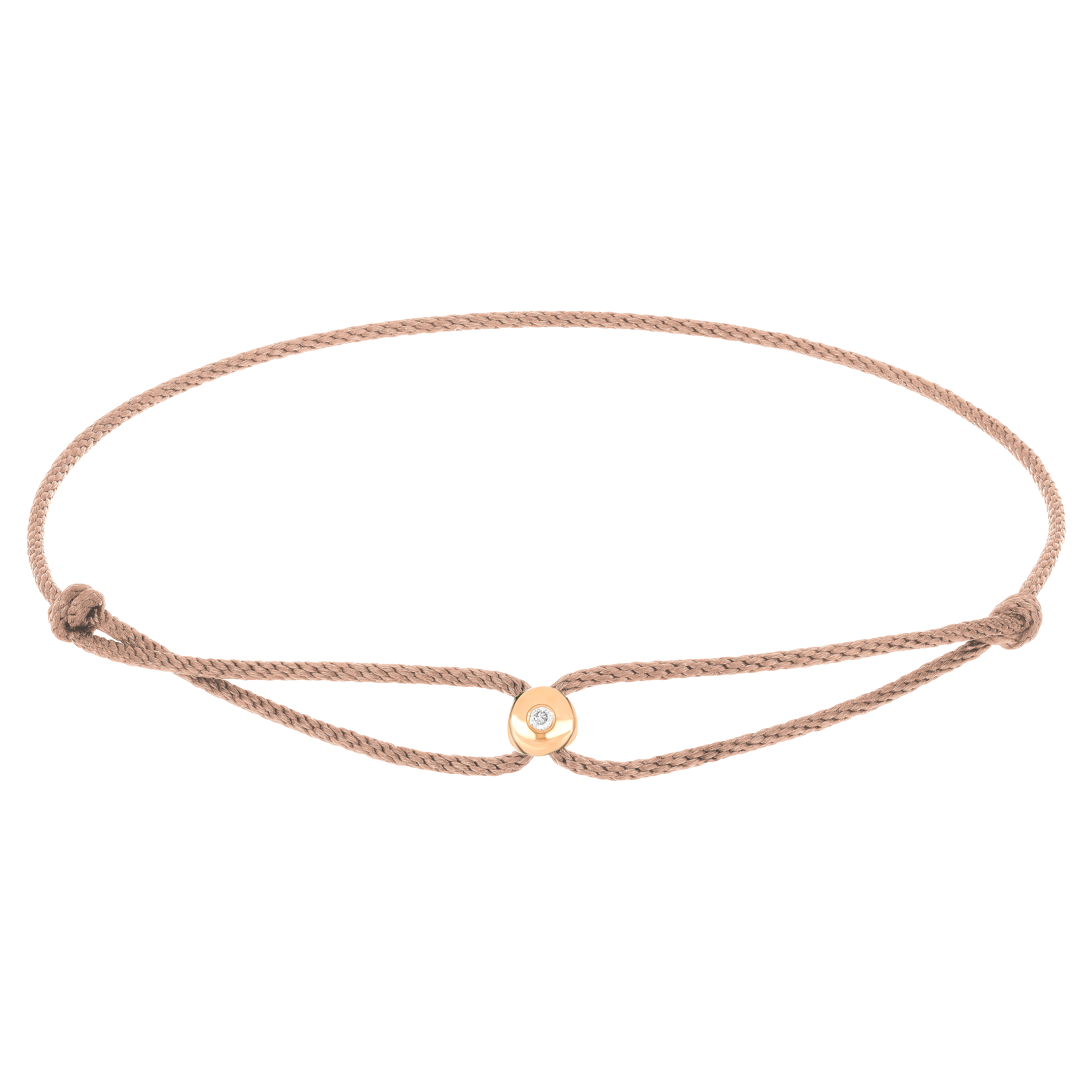 Diamond Dot Cord Bracelet In Rose Gold
