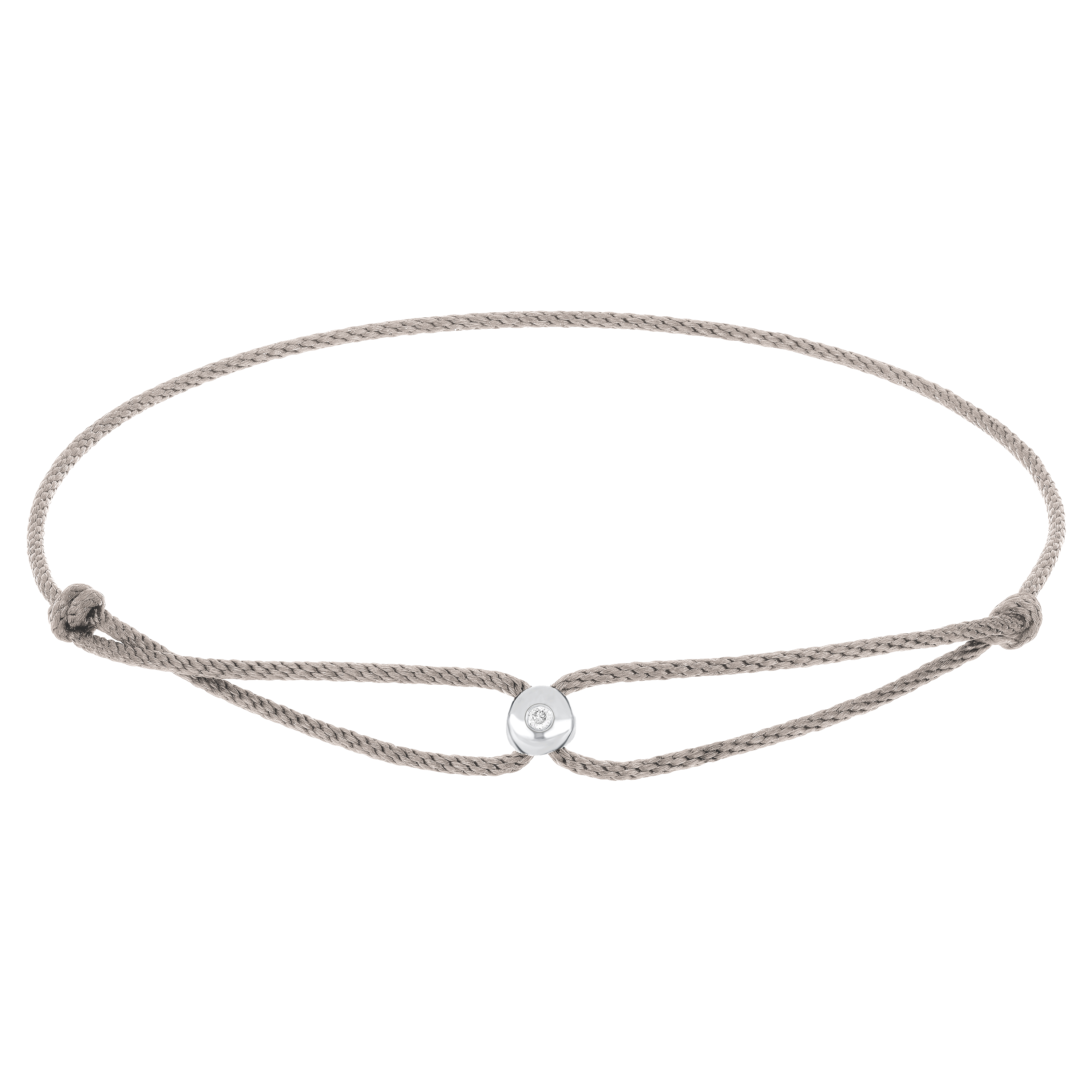 Diamond Dot Cord Bracelet In White Gold