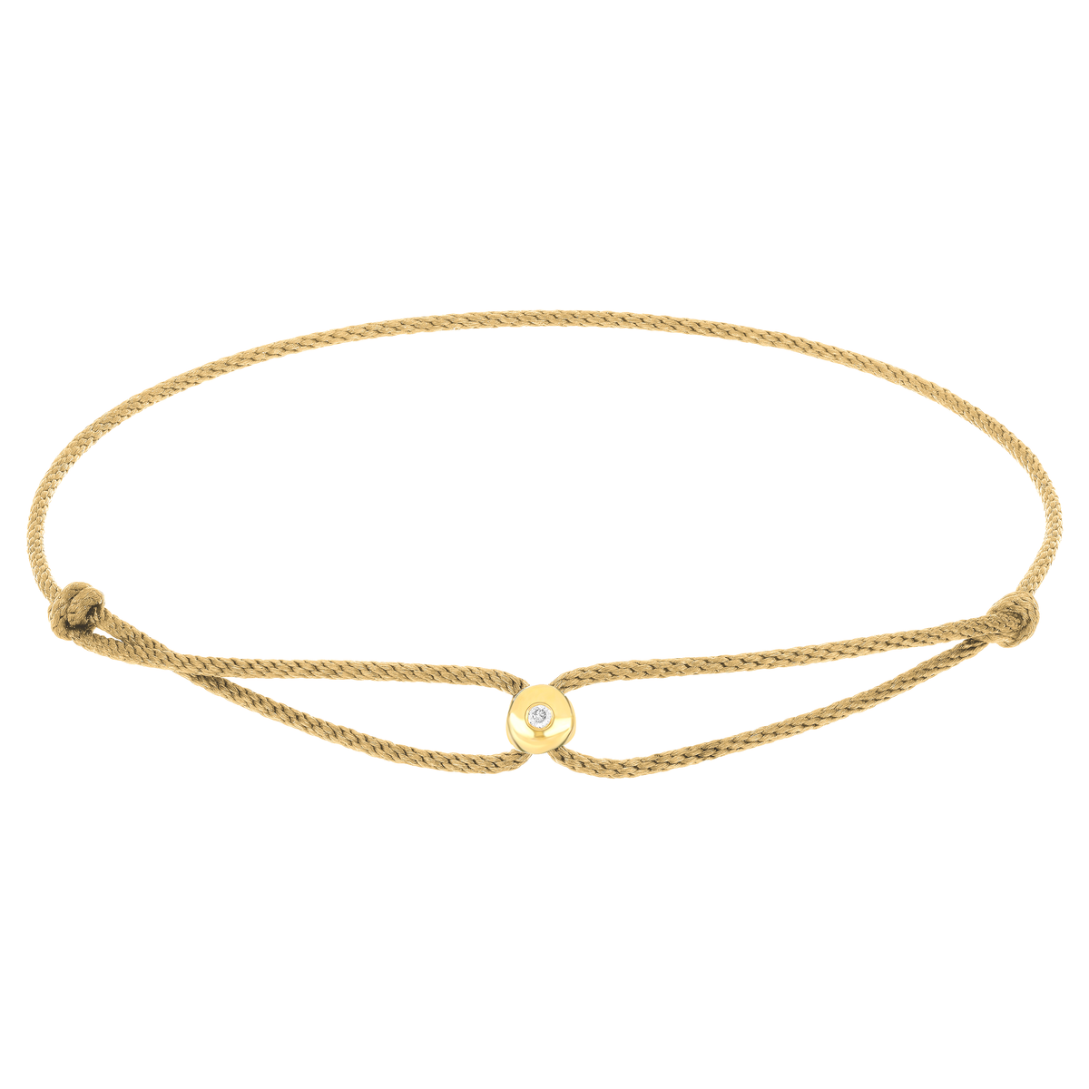 Diamond Dot Cord Bracelet In Yellow Gold