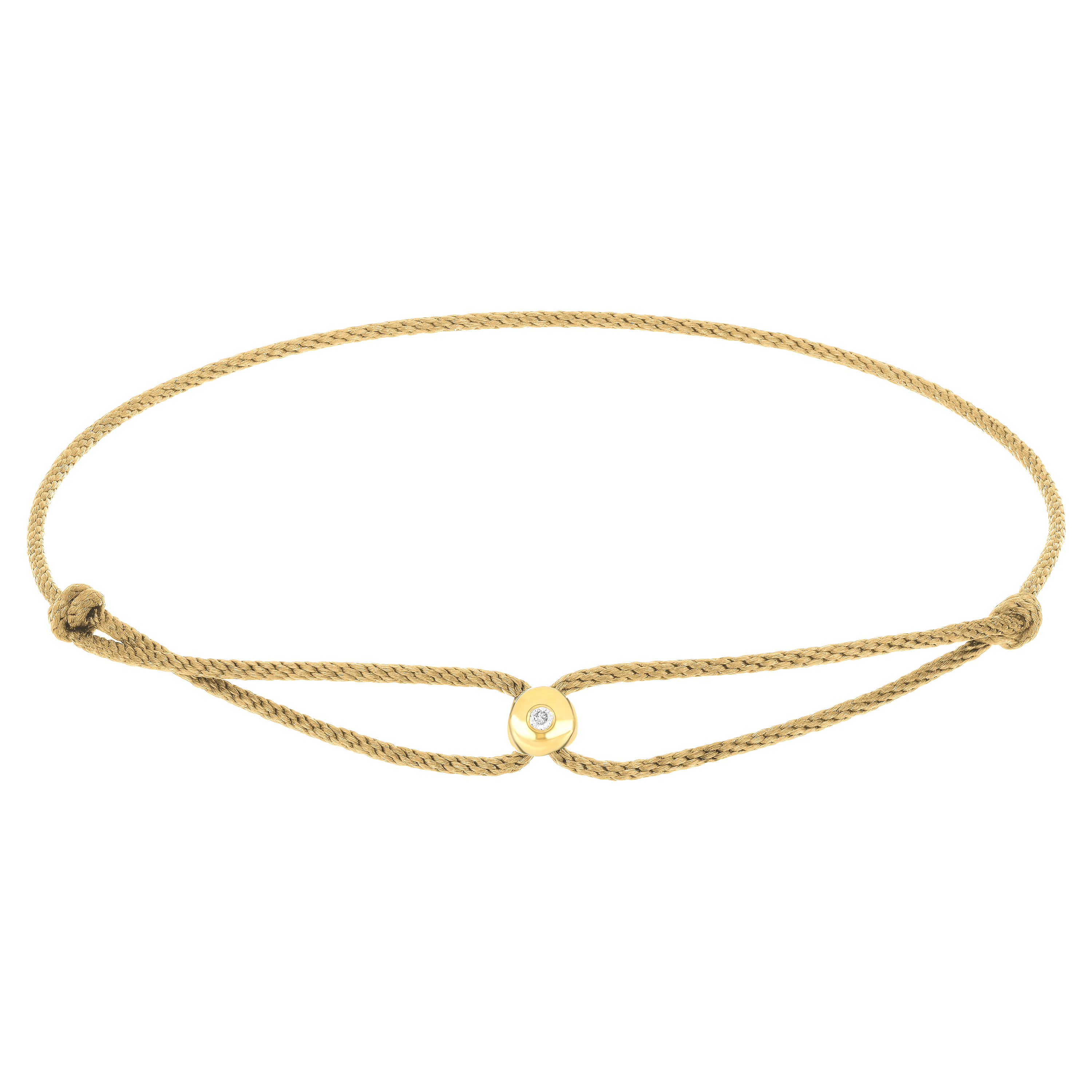Diamond Dot Cord Bracelet In Yellow Gold