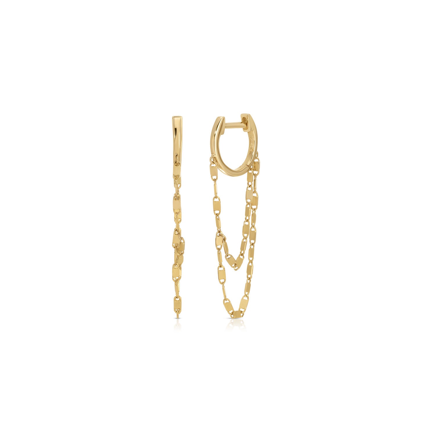 Ella Chain Mini Huggie Earrings