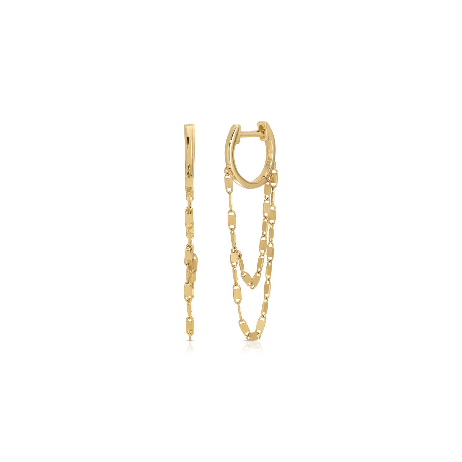 Ella Chain Mini Huggie Earrings
