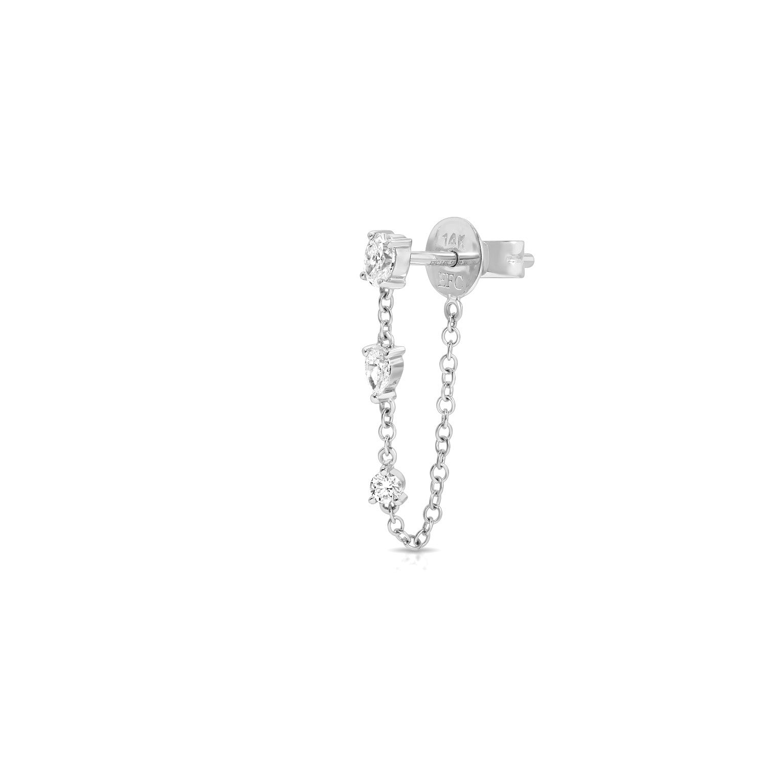 Mixed Shape Diamond Chain Stud Earrings