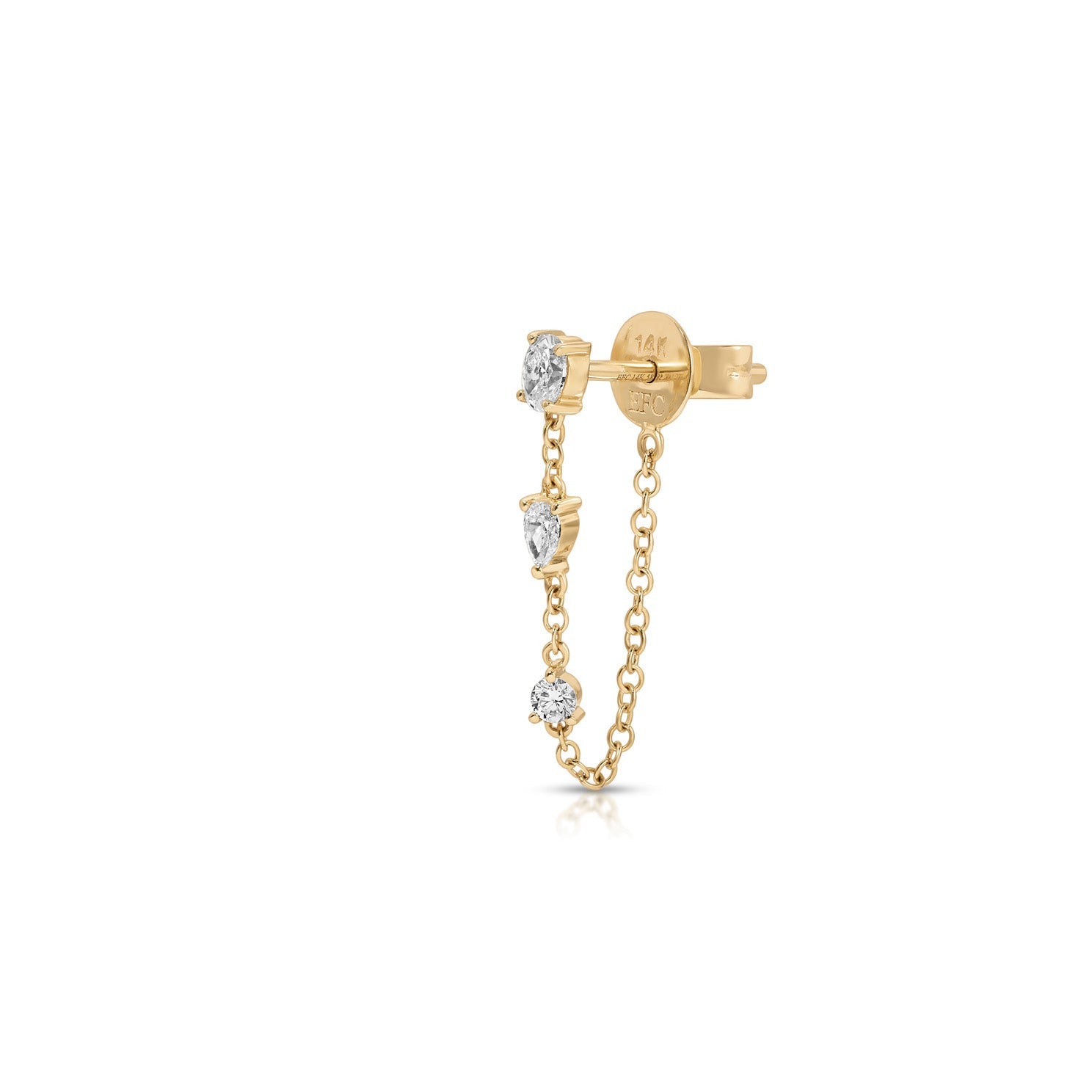 Mixed Shape Diamond Chain Stud Earrings