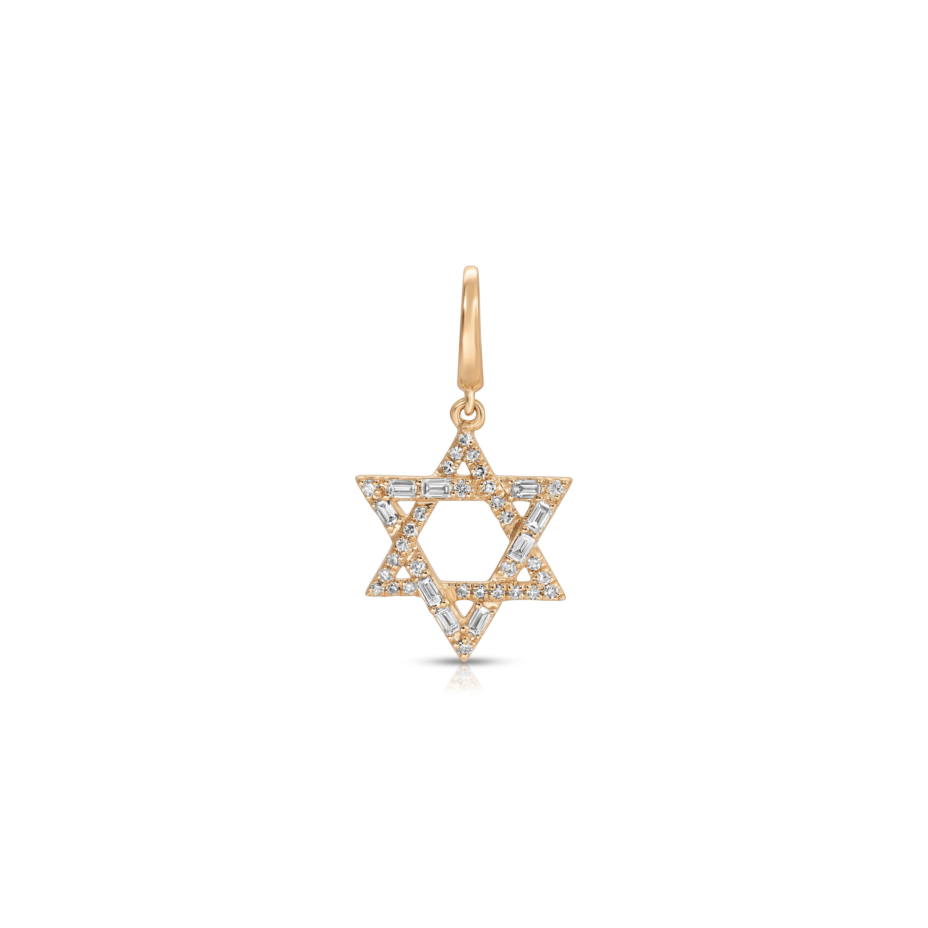 Diamond Baguette Star of David Clip Charm