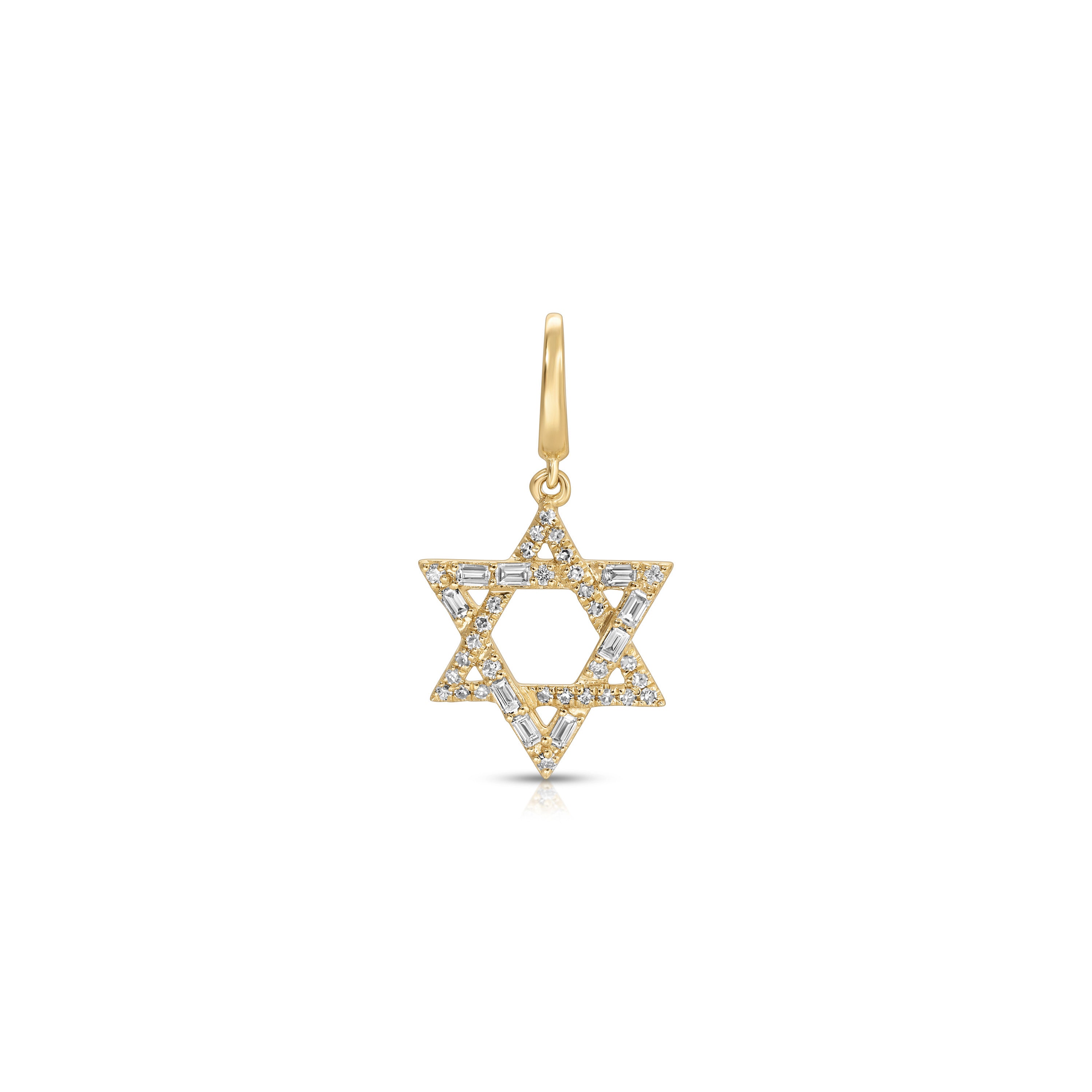 Diamond Baguette Star of David Clip Charm