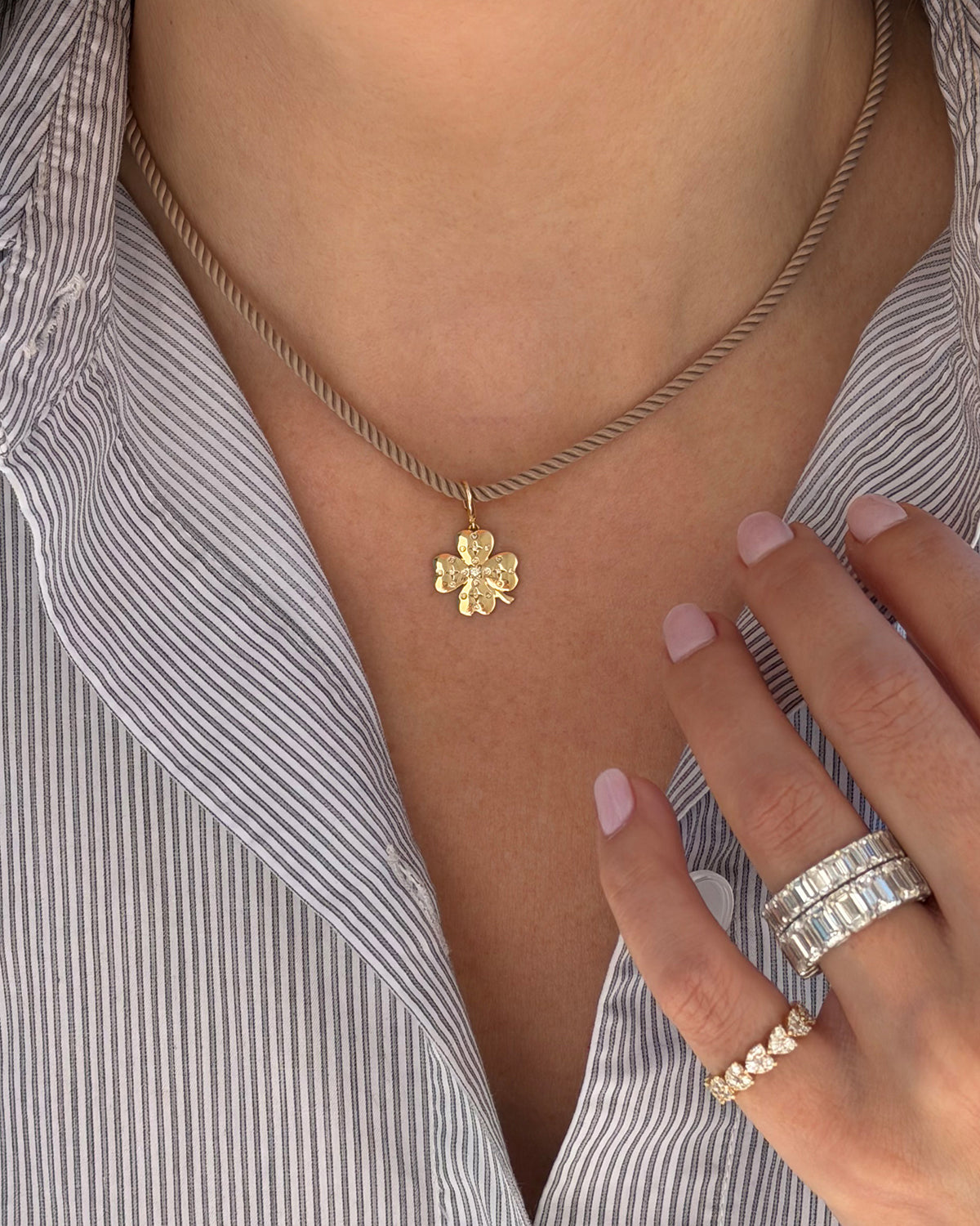 Diamond Clover Clip Charm
