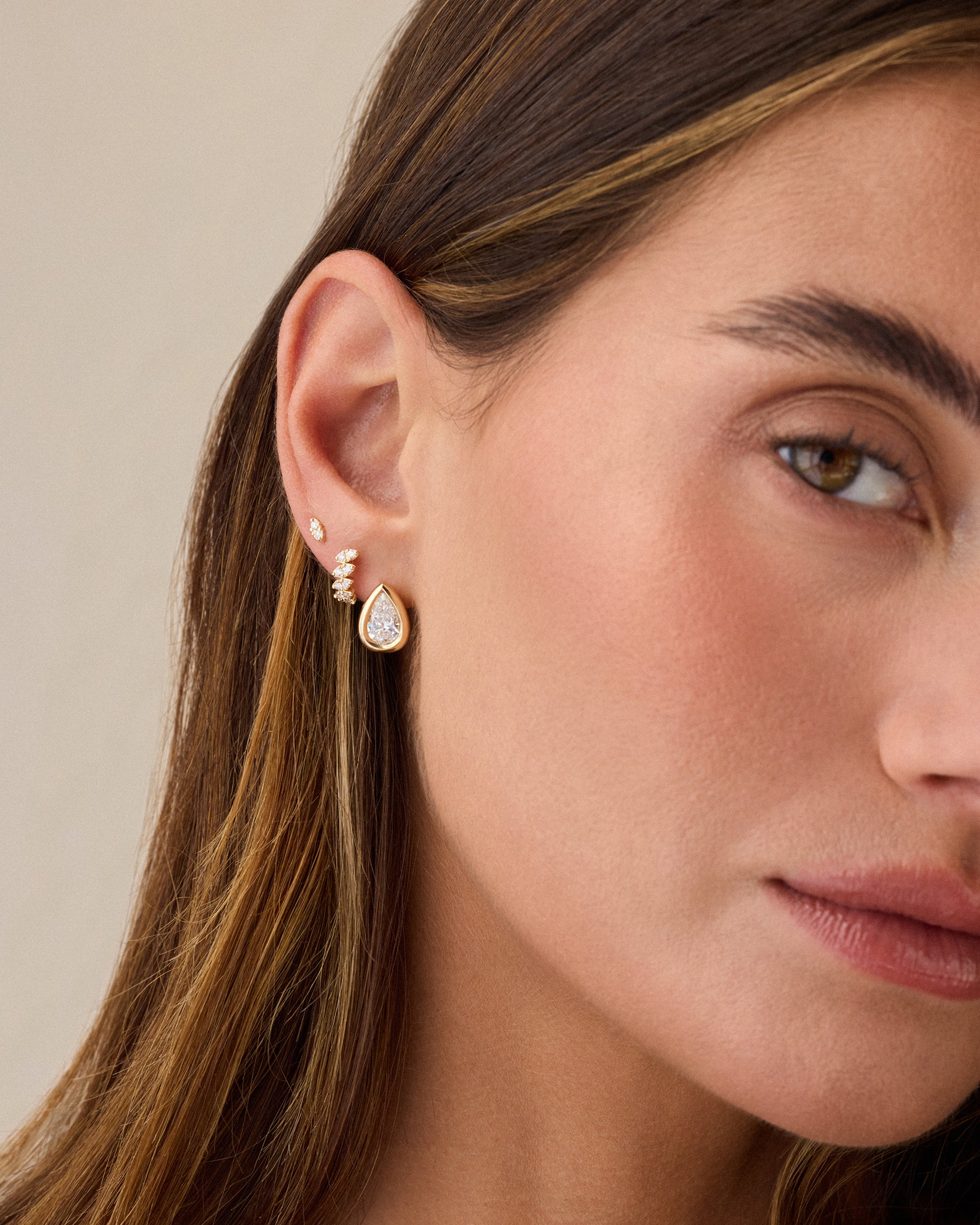 Full Cut Diamond Marquise Stud Earrings
