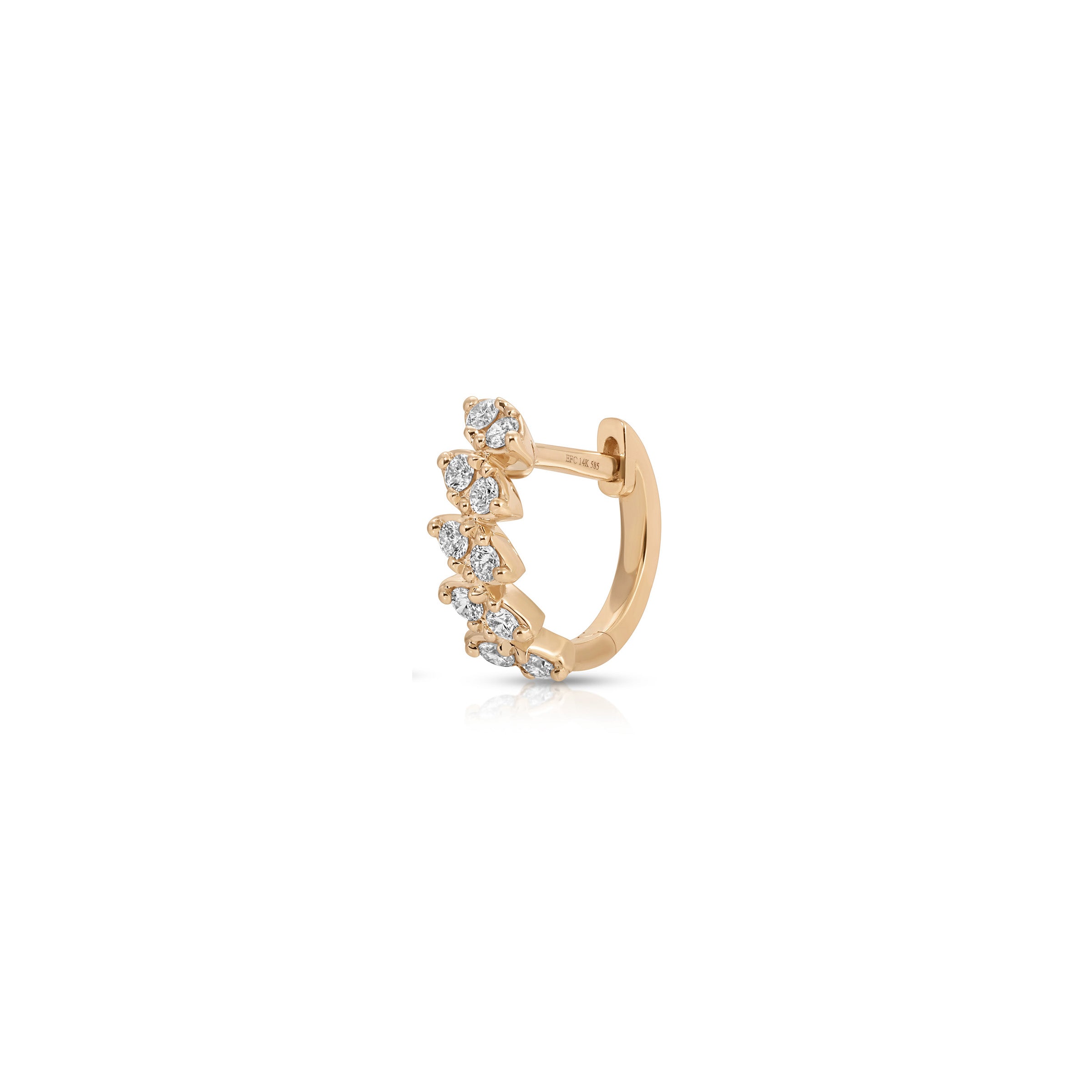 Full Cut Diamond Marquise Huggie Earring