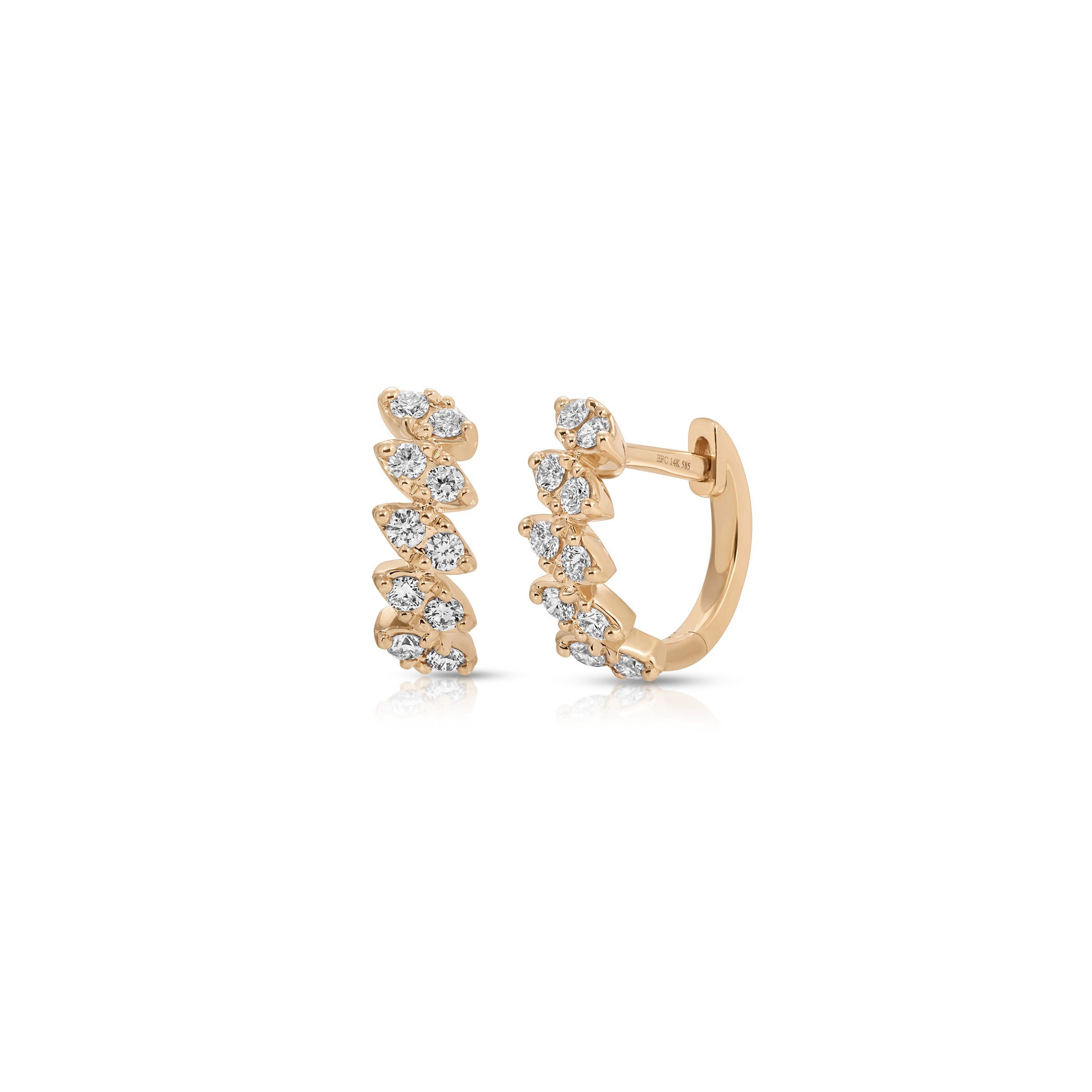 Full Cut Diamond Marquise Huggie Earring