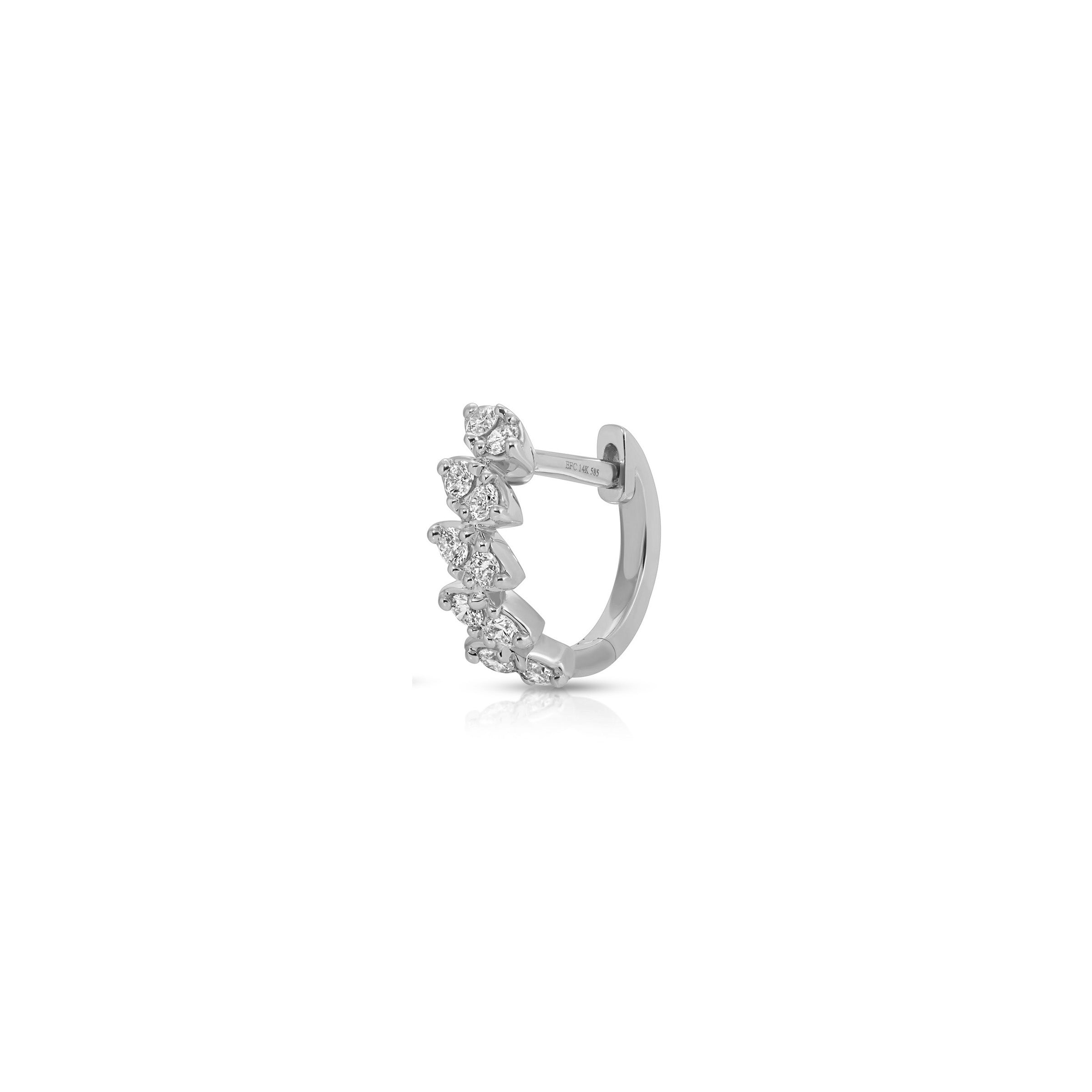 Full Cut Diamond Marquise Huggie Earring