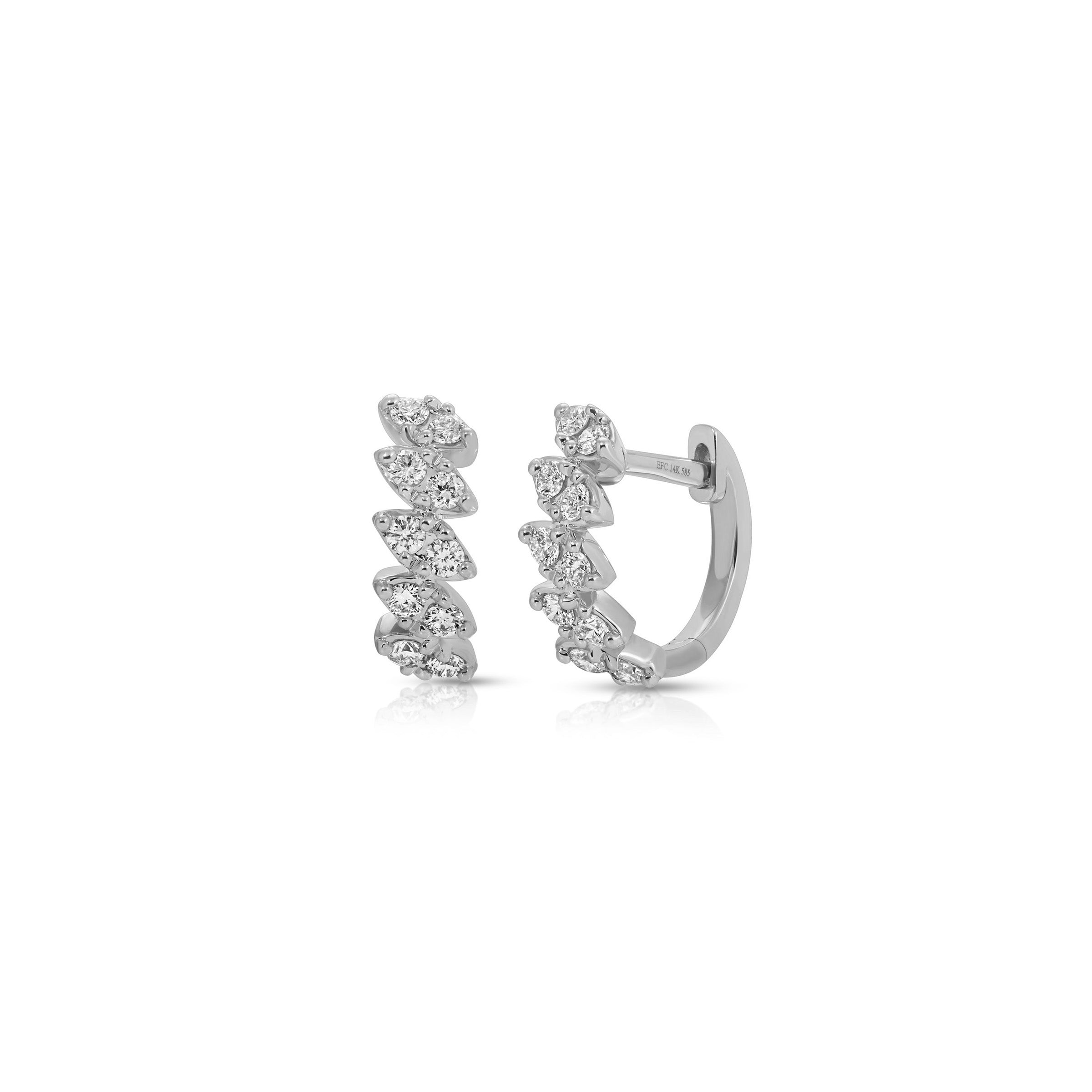 Full Cut Diamond Marquise Huggie Earring