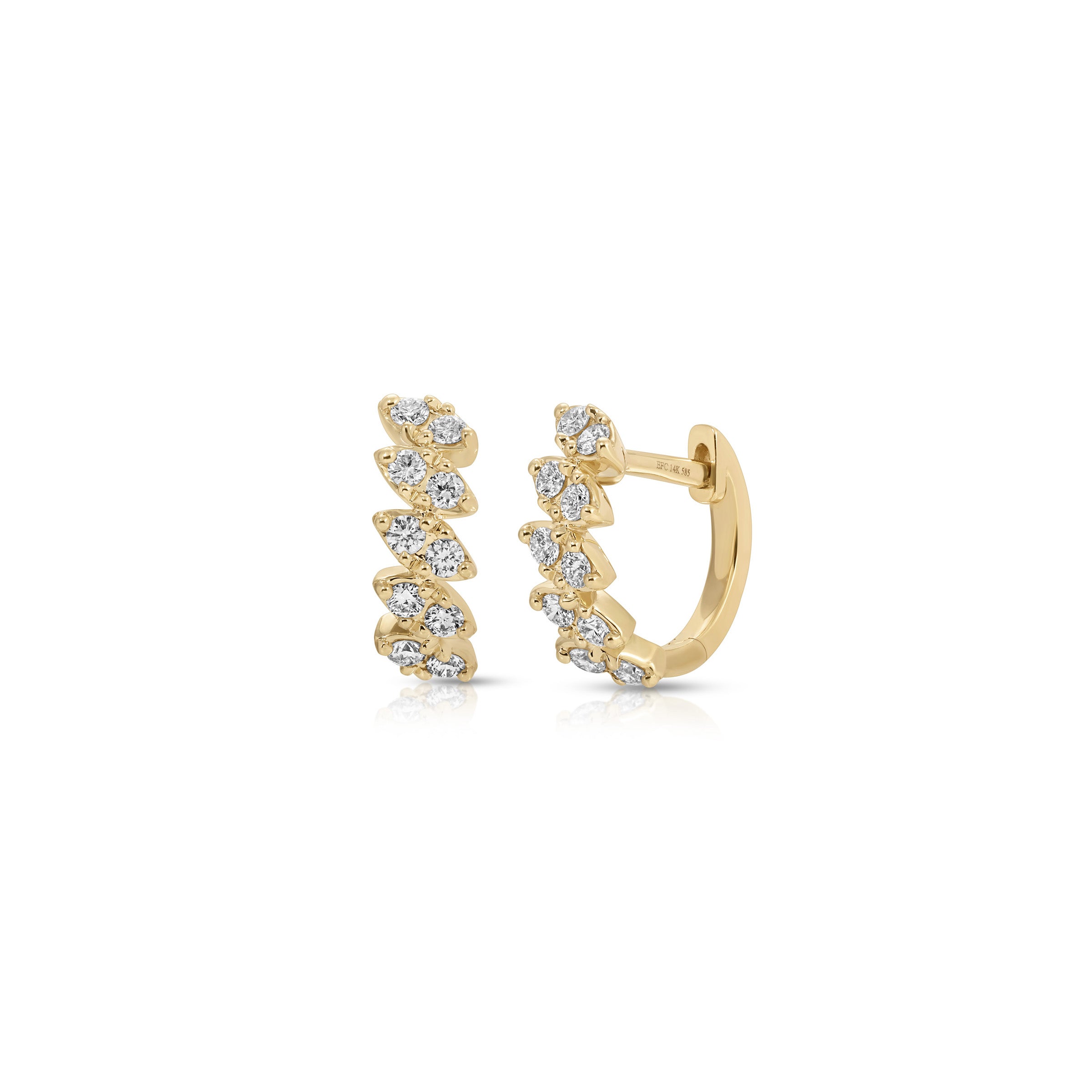 Full Cut Diamond Marquise Huggie Earring
