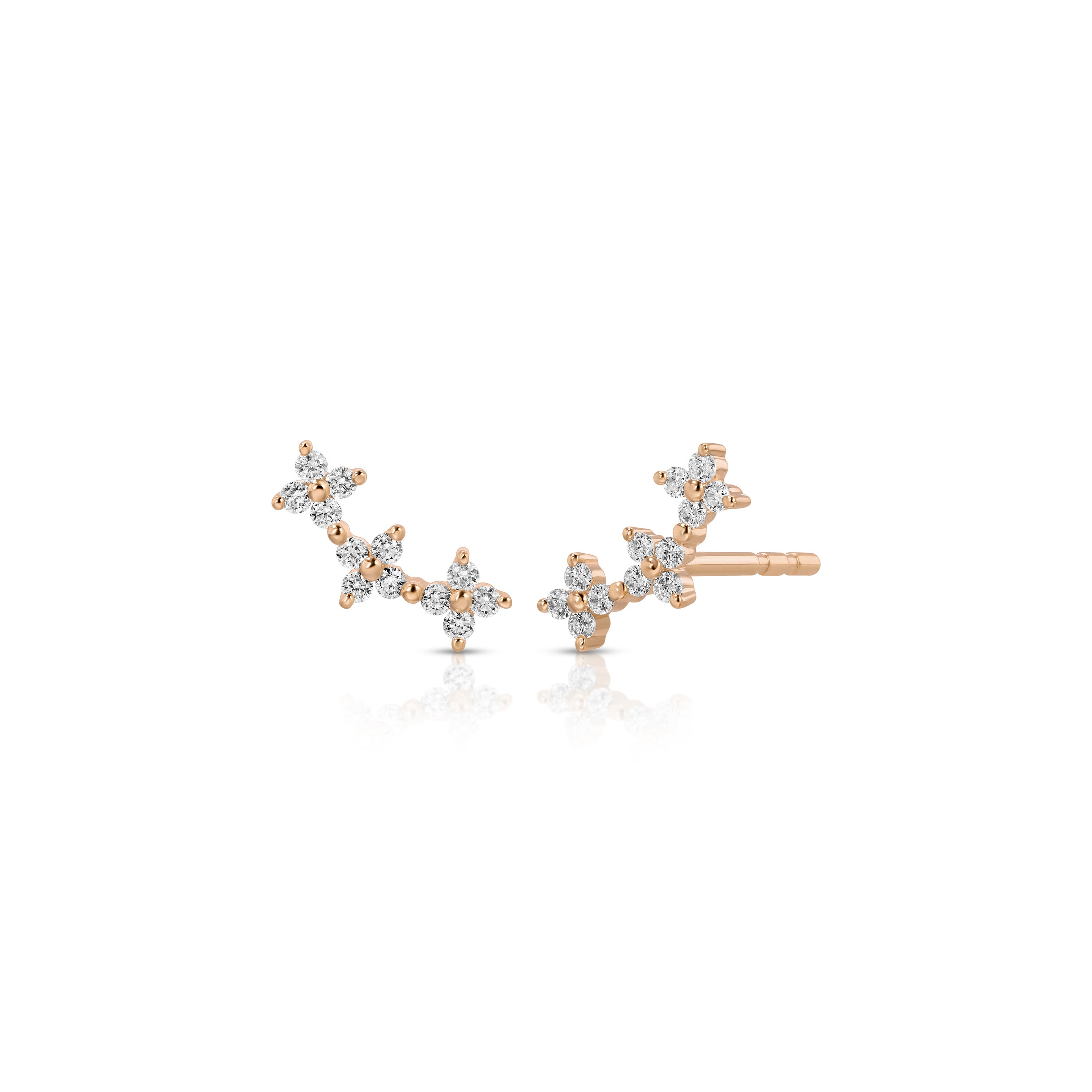 Diamond Fleur Arc Stud Earring