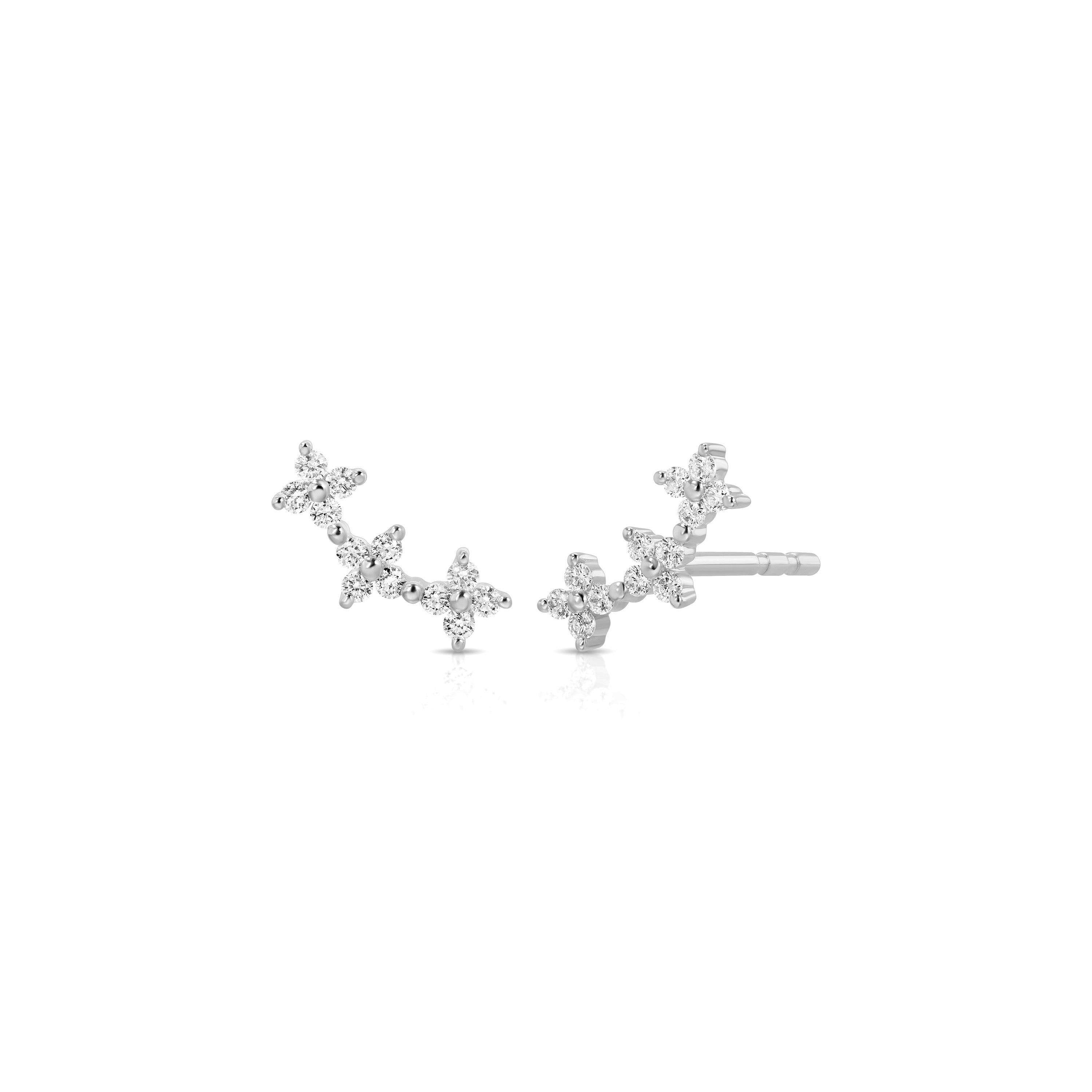 Diamond Fleur Arc Stud Earring