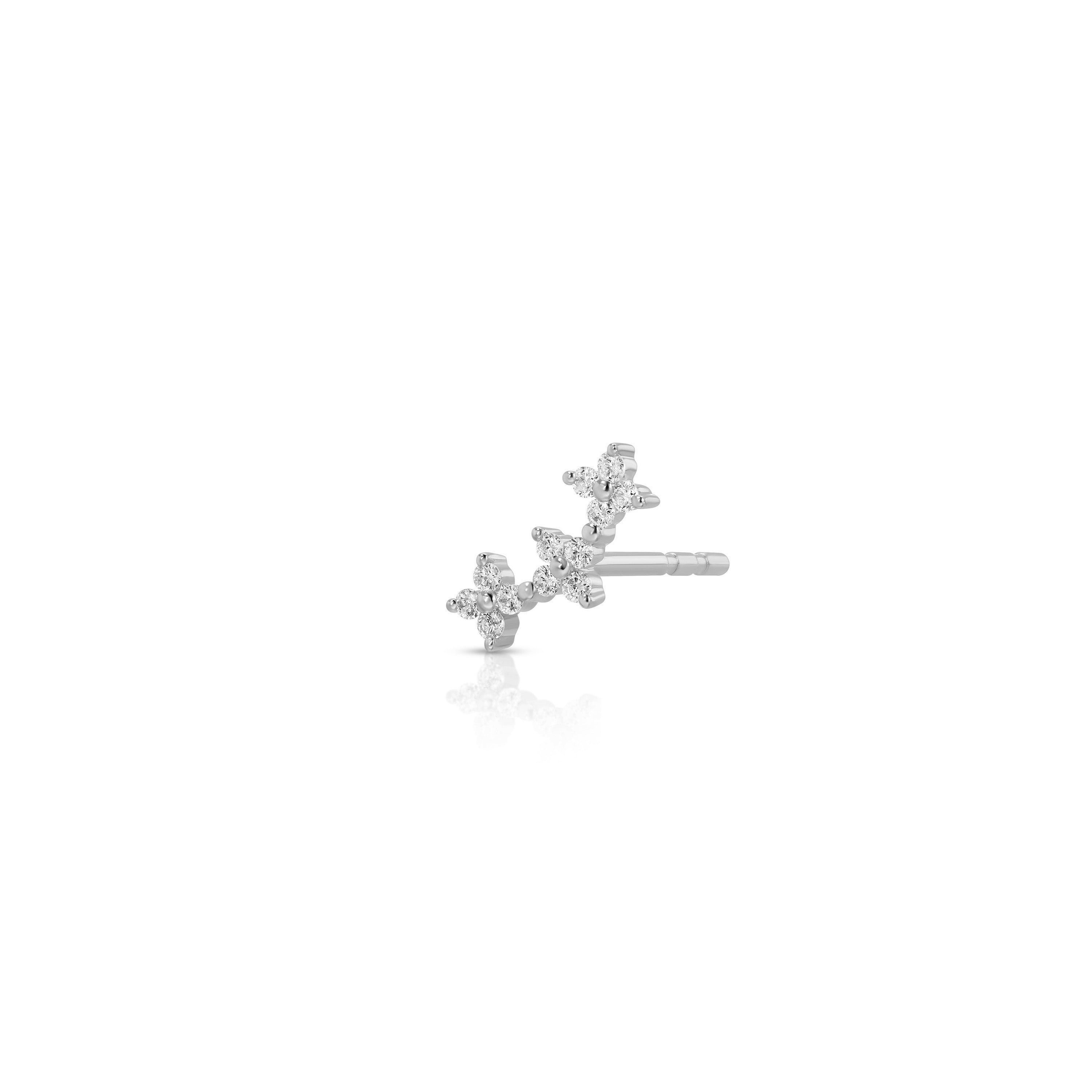 Diamond Fleur Arc Stud Earring