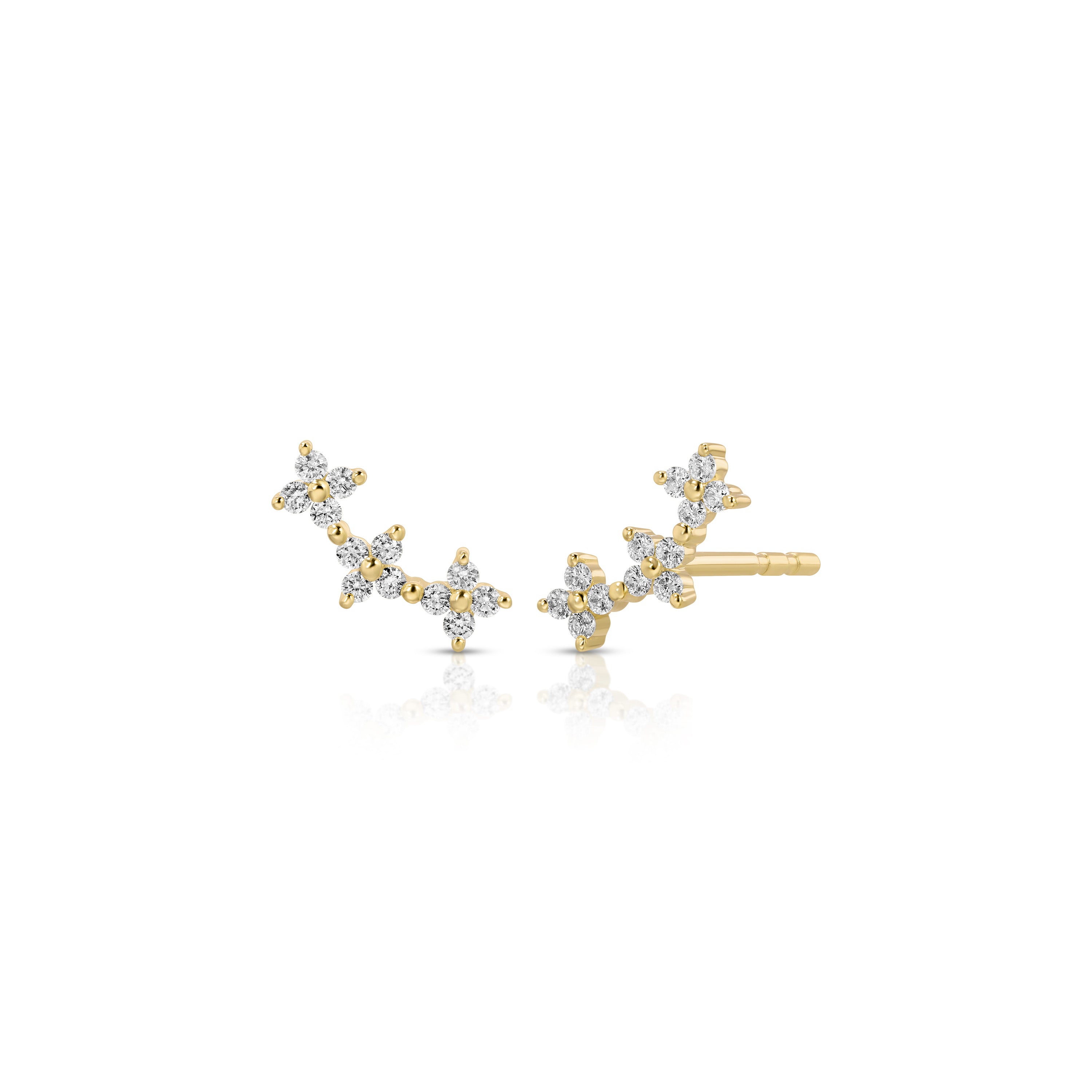 Diamond Fleur Arc Stud Earring