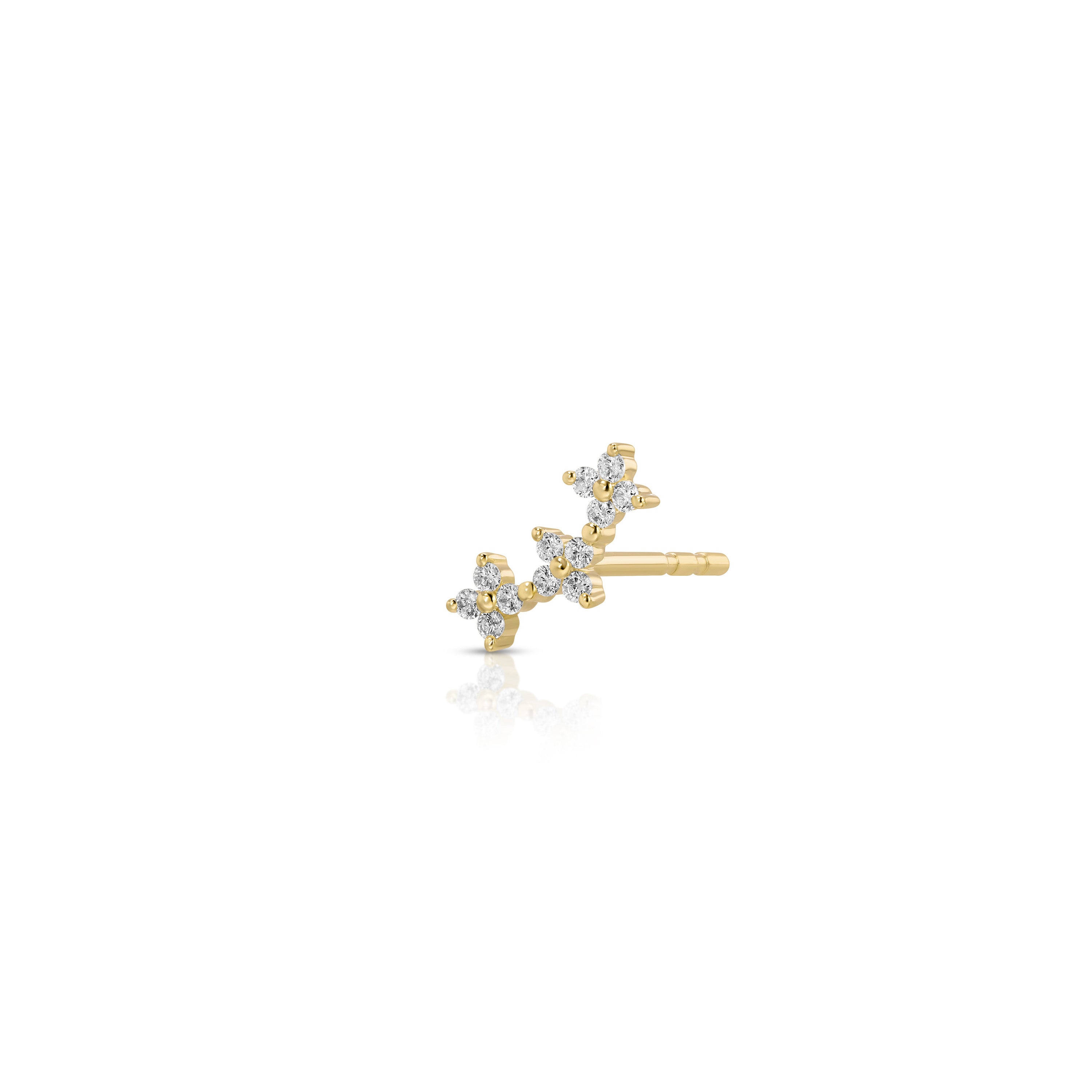 Diamond Fleur Arc Stud Earring
