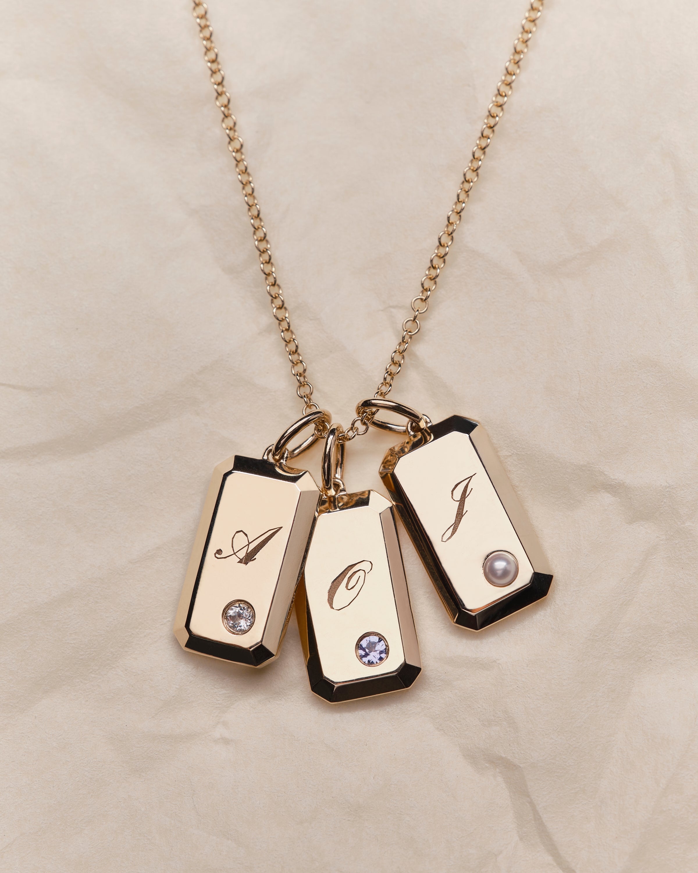Birthstone Dog Tag Necklace
