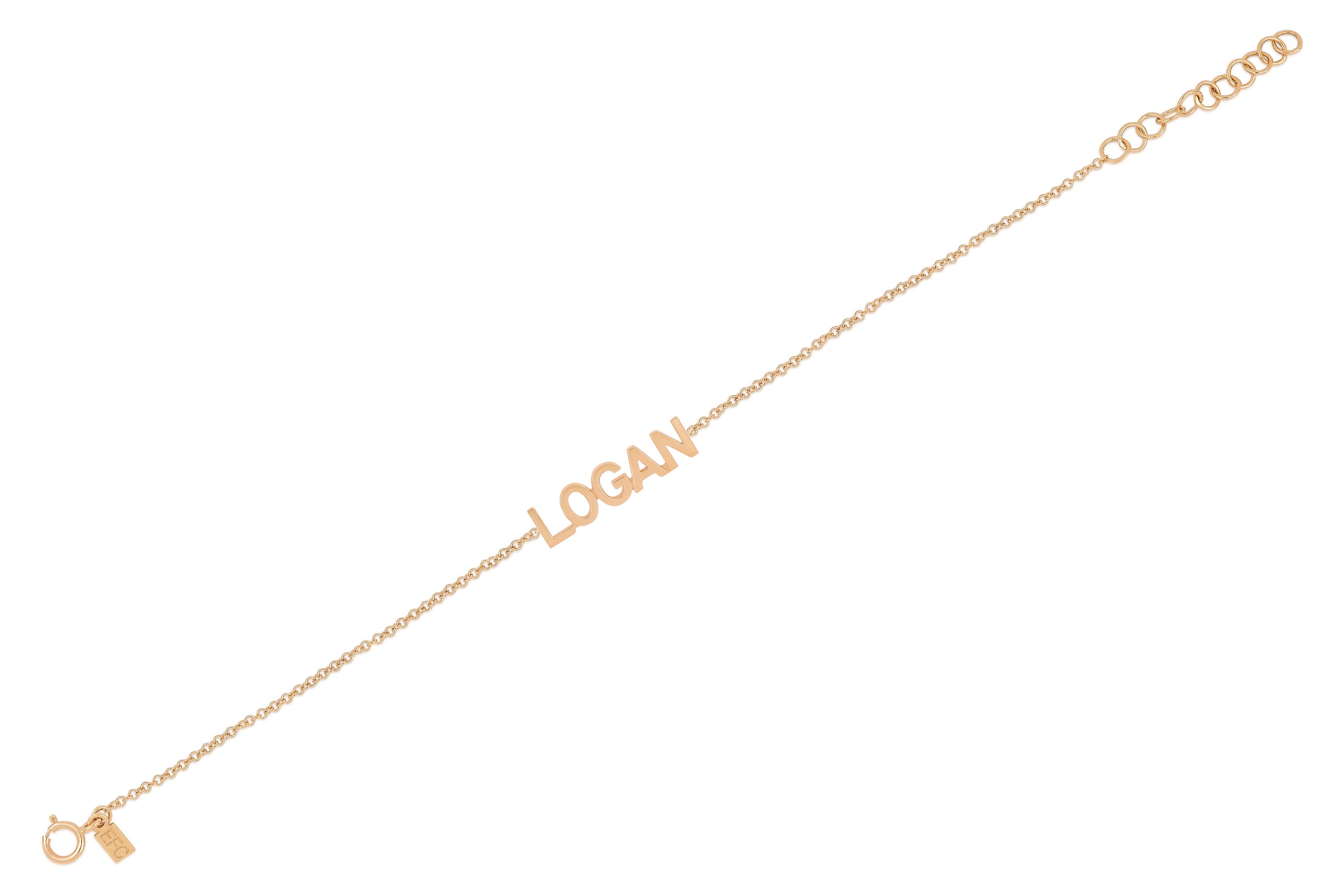 Gold Block Name Bracelet