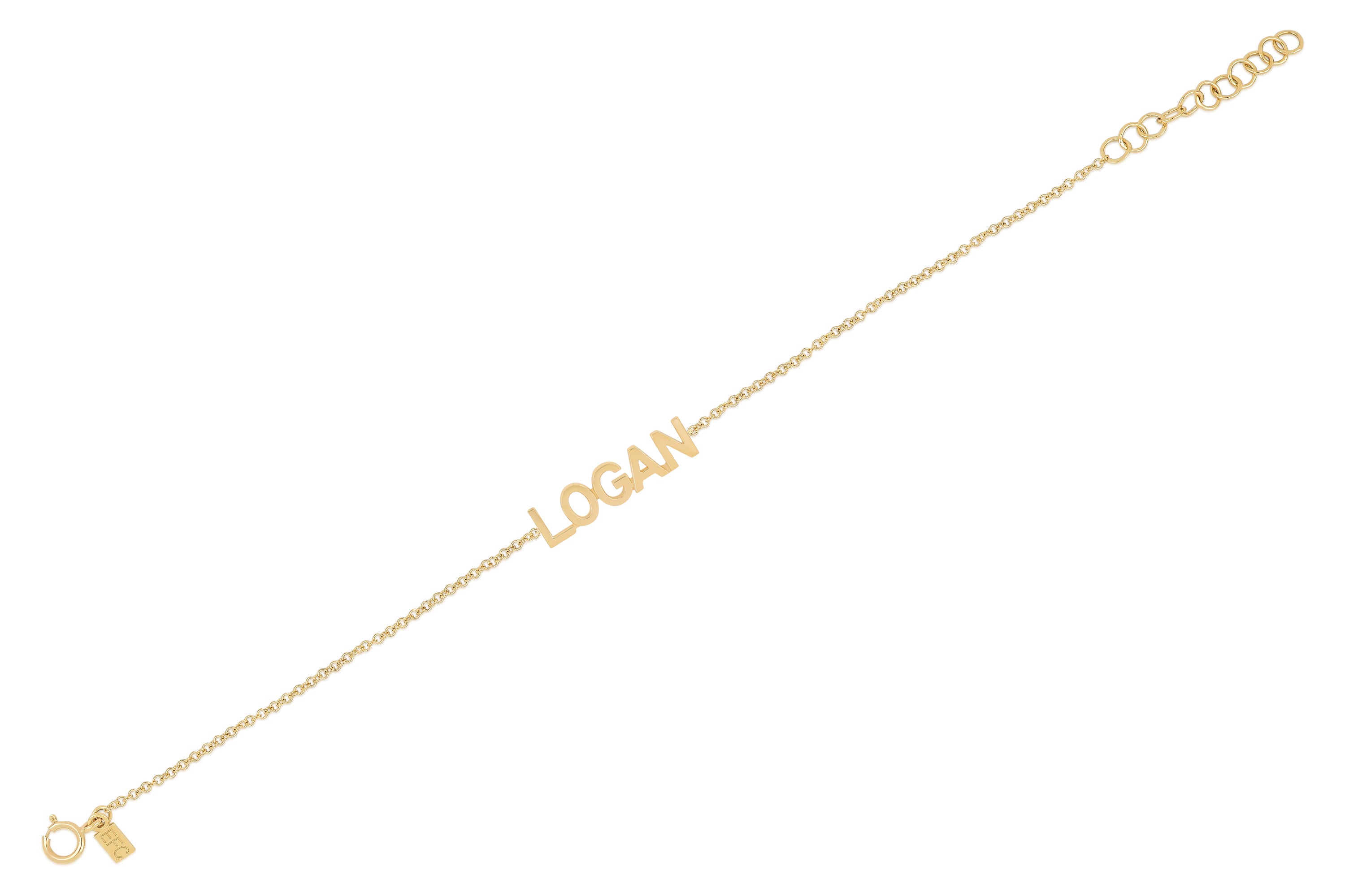 Gold Block Name Bracelet