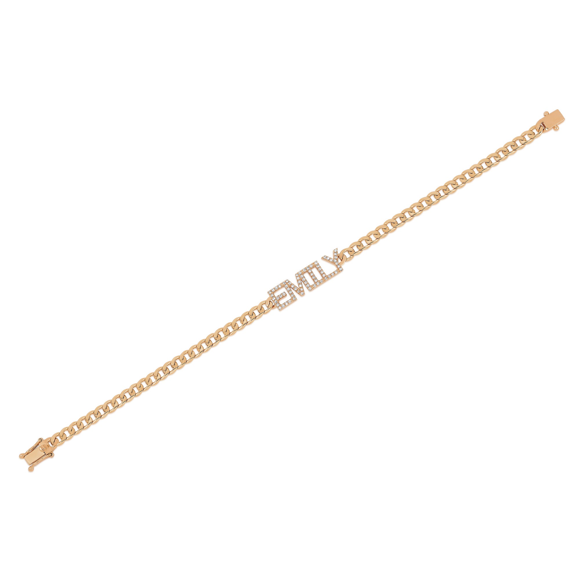 Diamond Name Curb Chain Bracelet