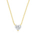 Diamond Heart Solitaire Necklace in 14k yellow gold chain with 1 carat heart shaped diamond