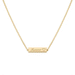 Gold Block Chain Necklace with Engraving