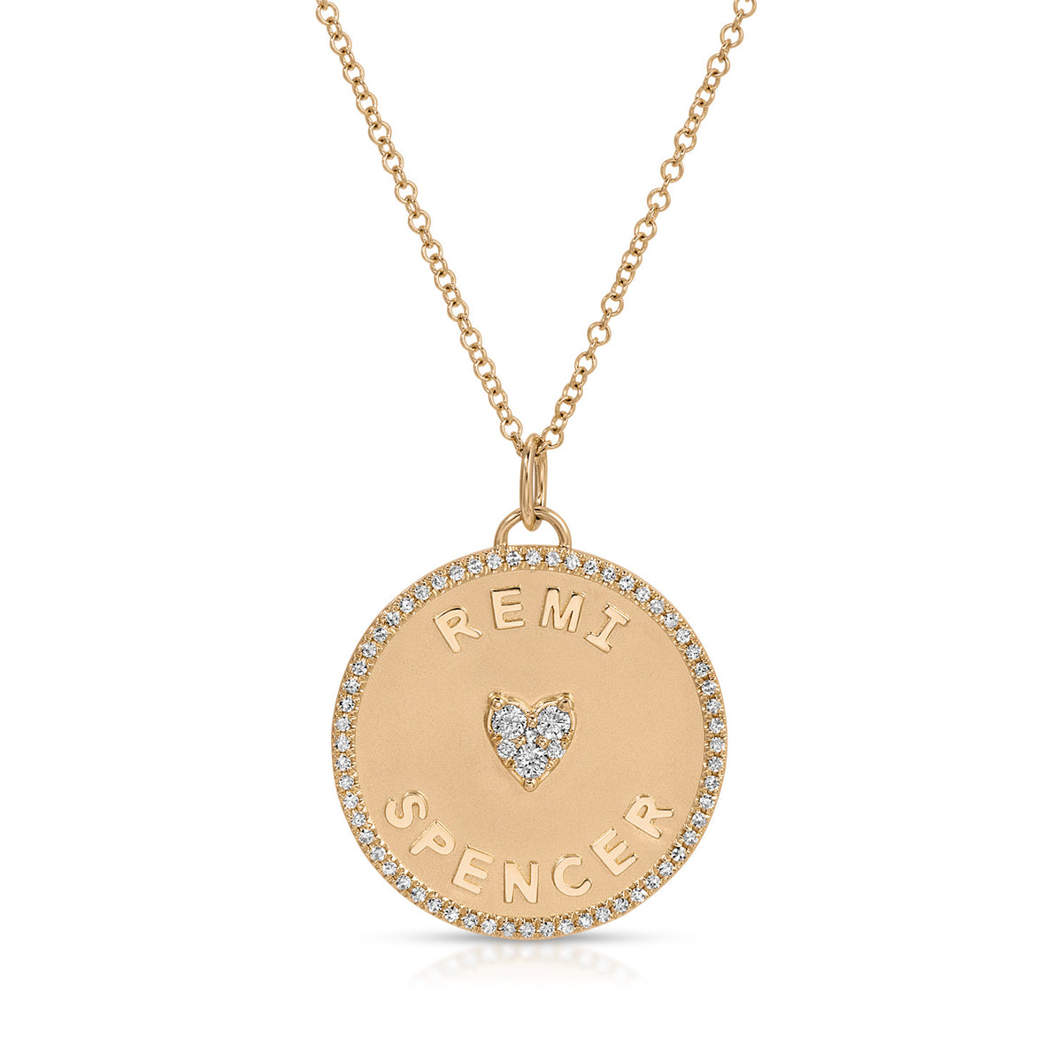 Diamond Love Letter Disc Necklace