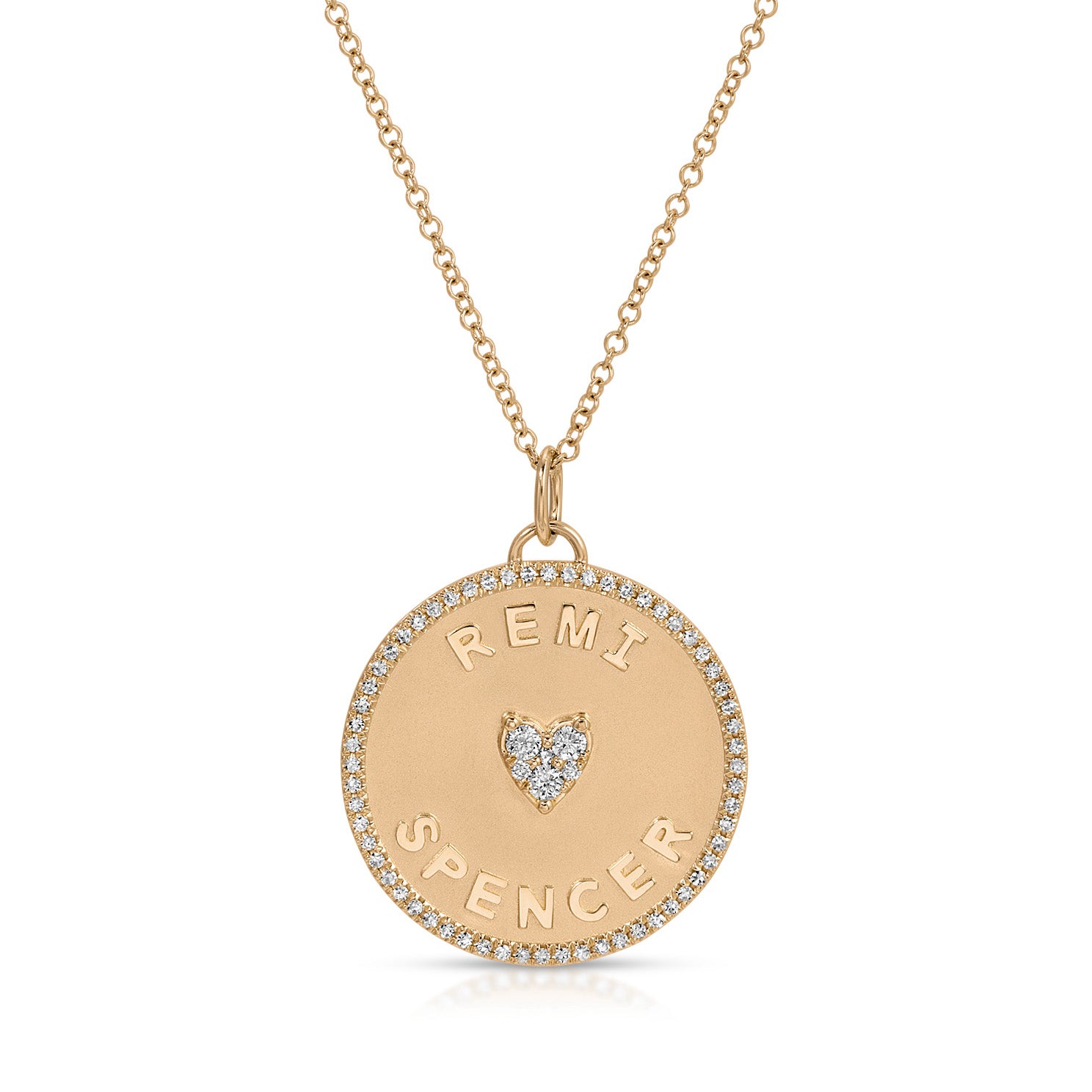 Diamond Love Letter Disc Necklace