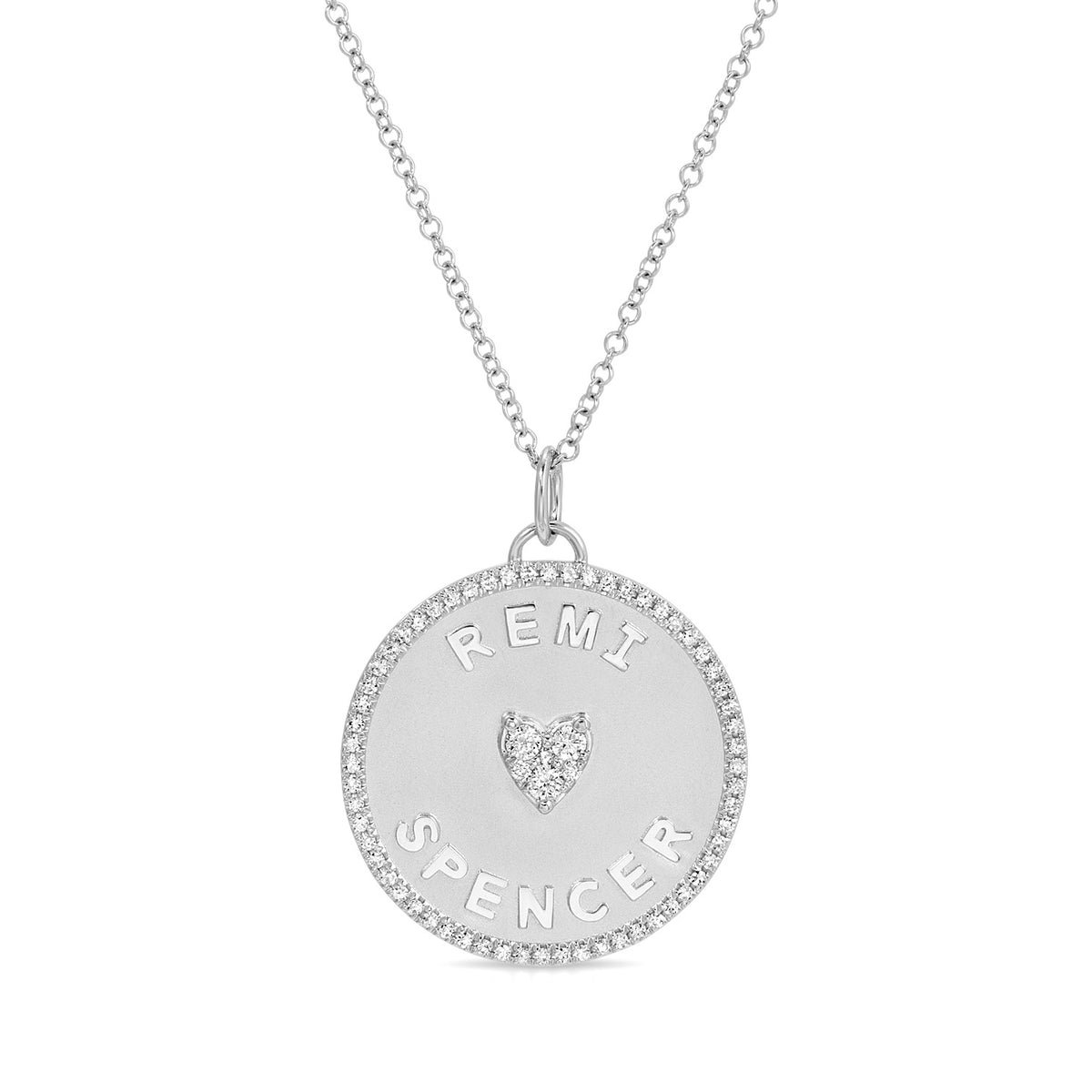 Diamond Love Letter Disc Necklace