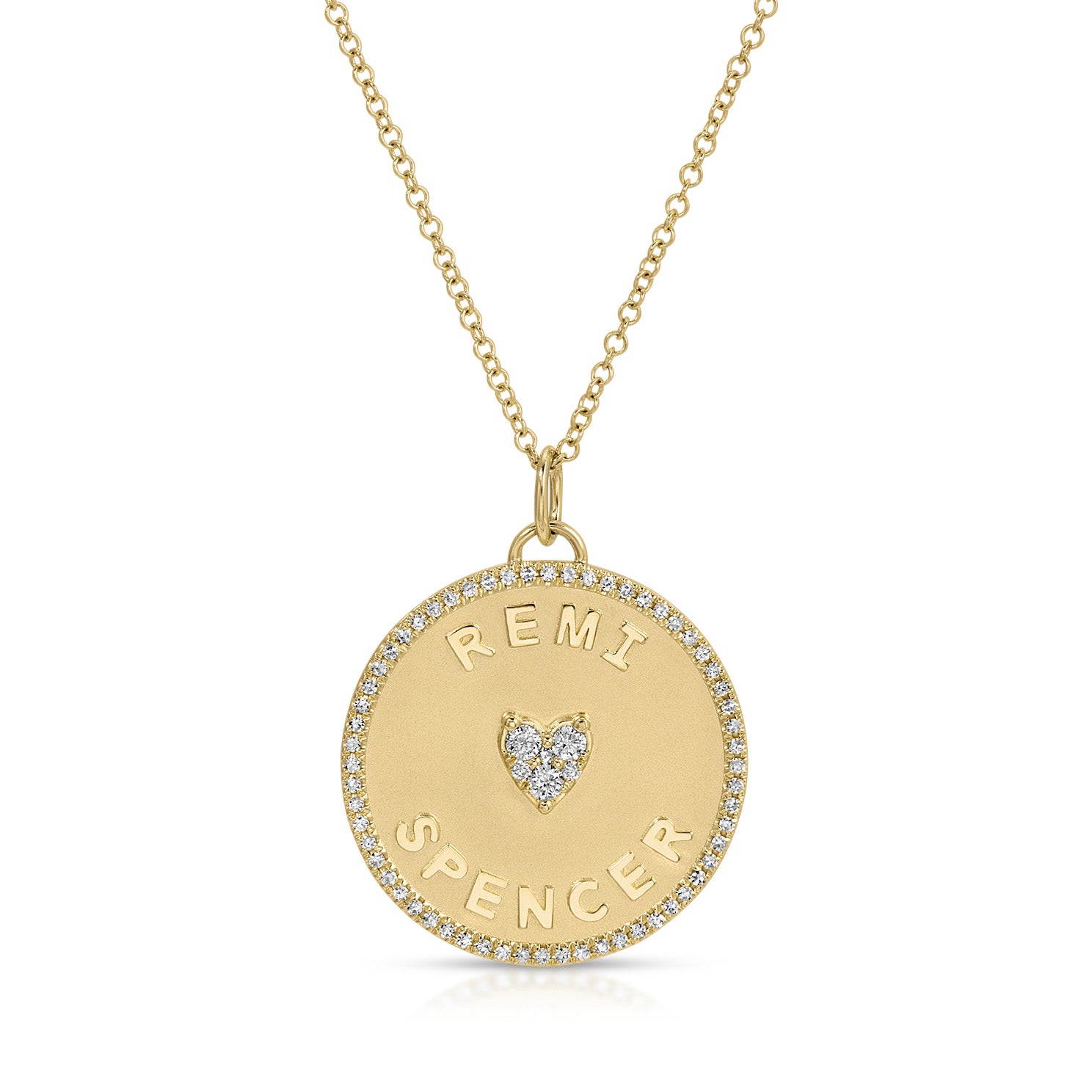 Diamond Love Letter Disc Necklace