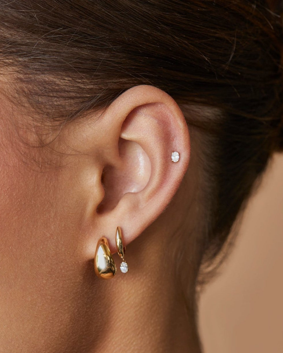 Gold Jumbo Dome Hoop Earrings