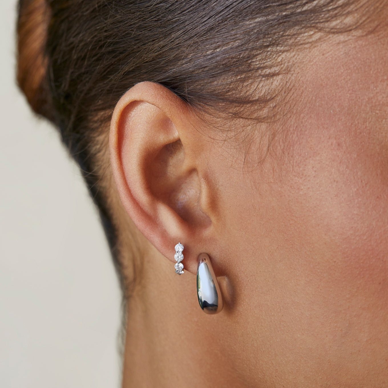 Gold Jumbo Dome Hoop Earrings 14k Gold EF Collection — EF