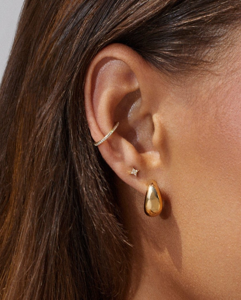Gold Jumbo Dome Huggie Earrings