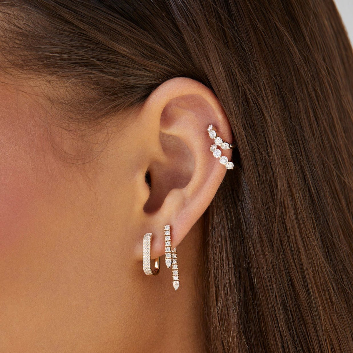 Diamond Teardrop Fringe Earring