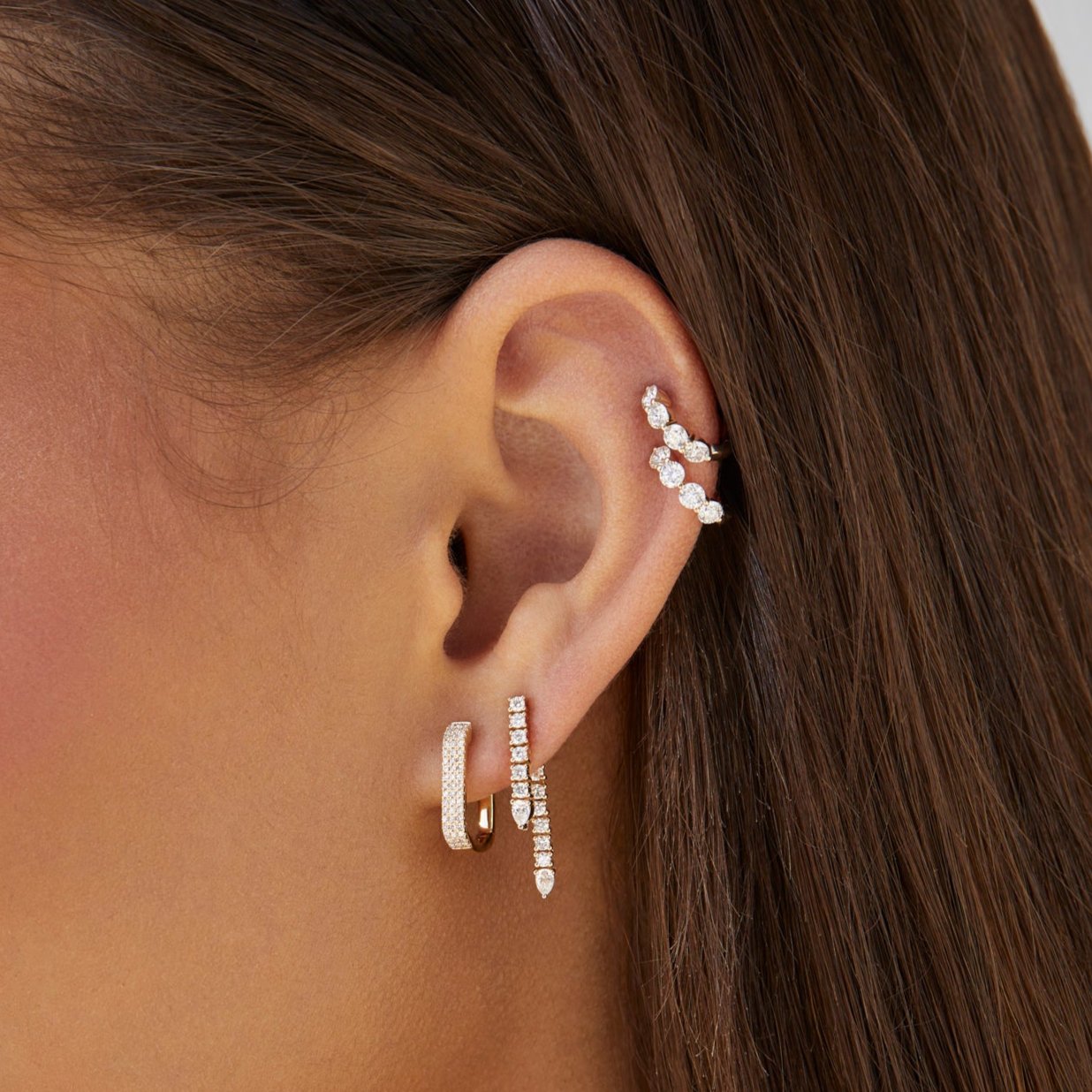 Diamond Teardrop Fringe Earring
