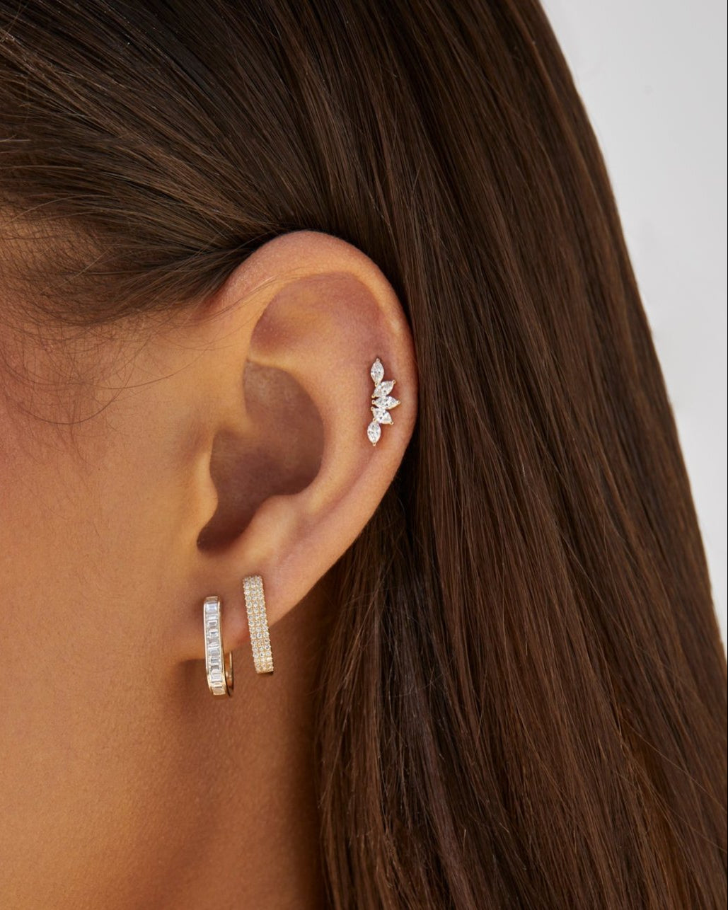 Diamond Baguette Jumbo Lola Hoop Earring