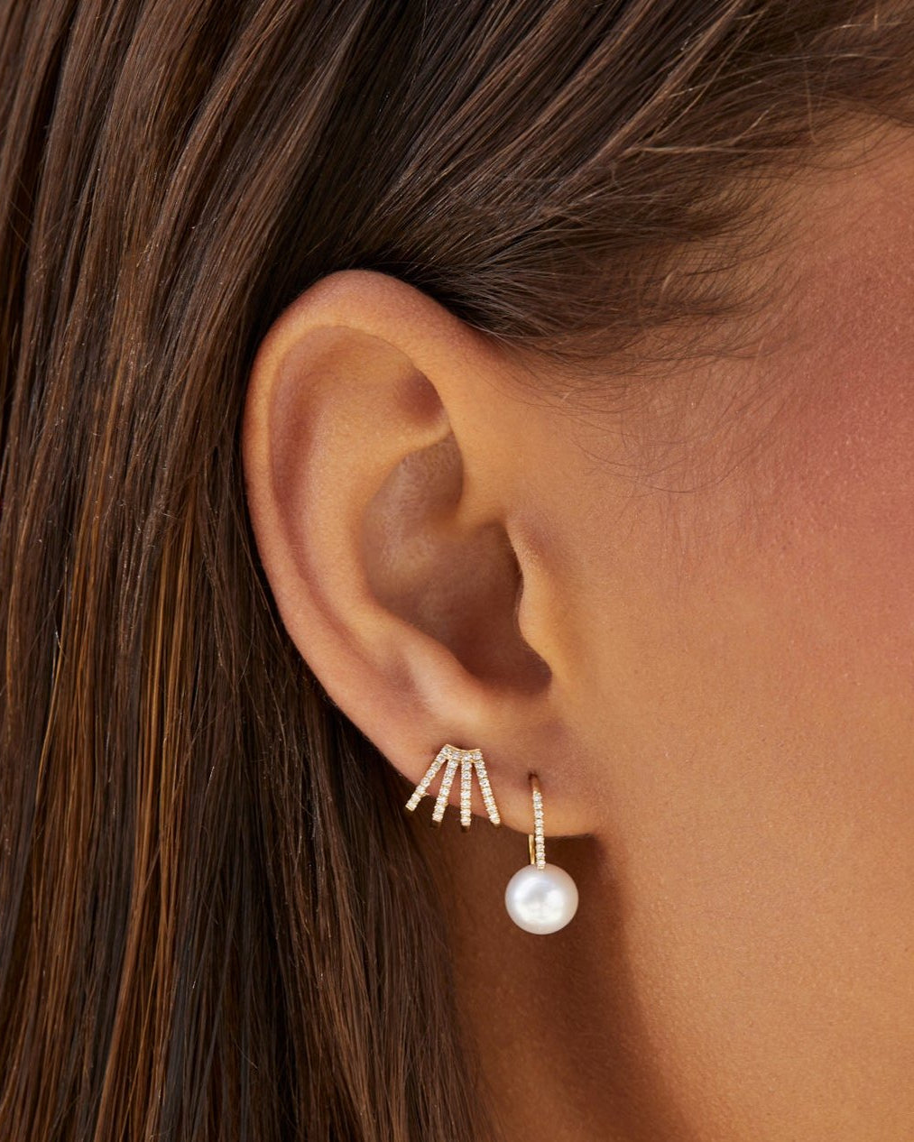 Diamond Multi Huggie Earrings
