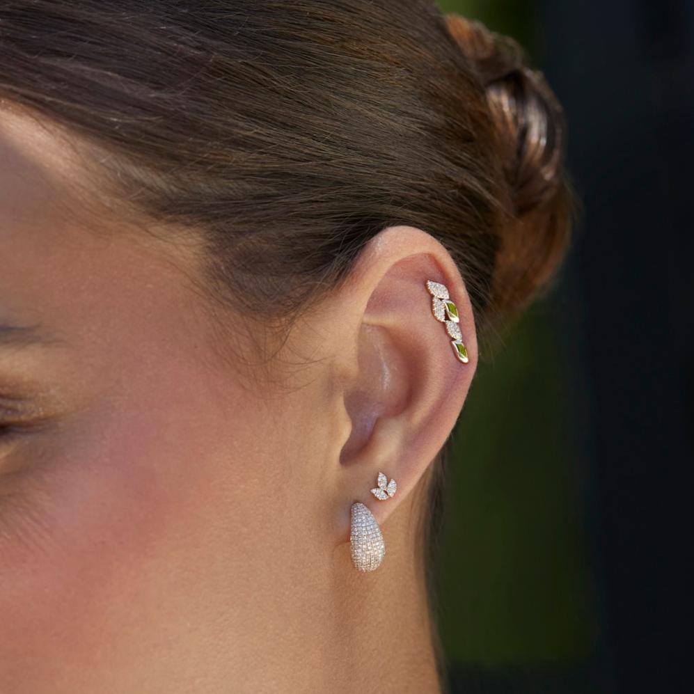 Pavé Diamond Jumbo Dome Huggie Earrings