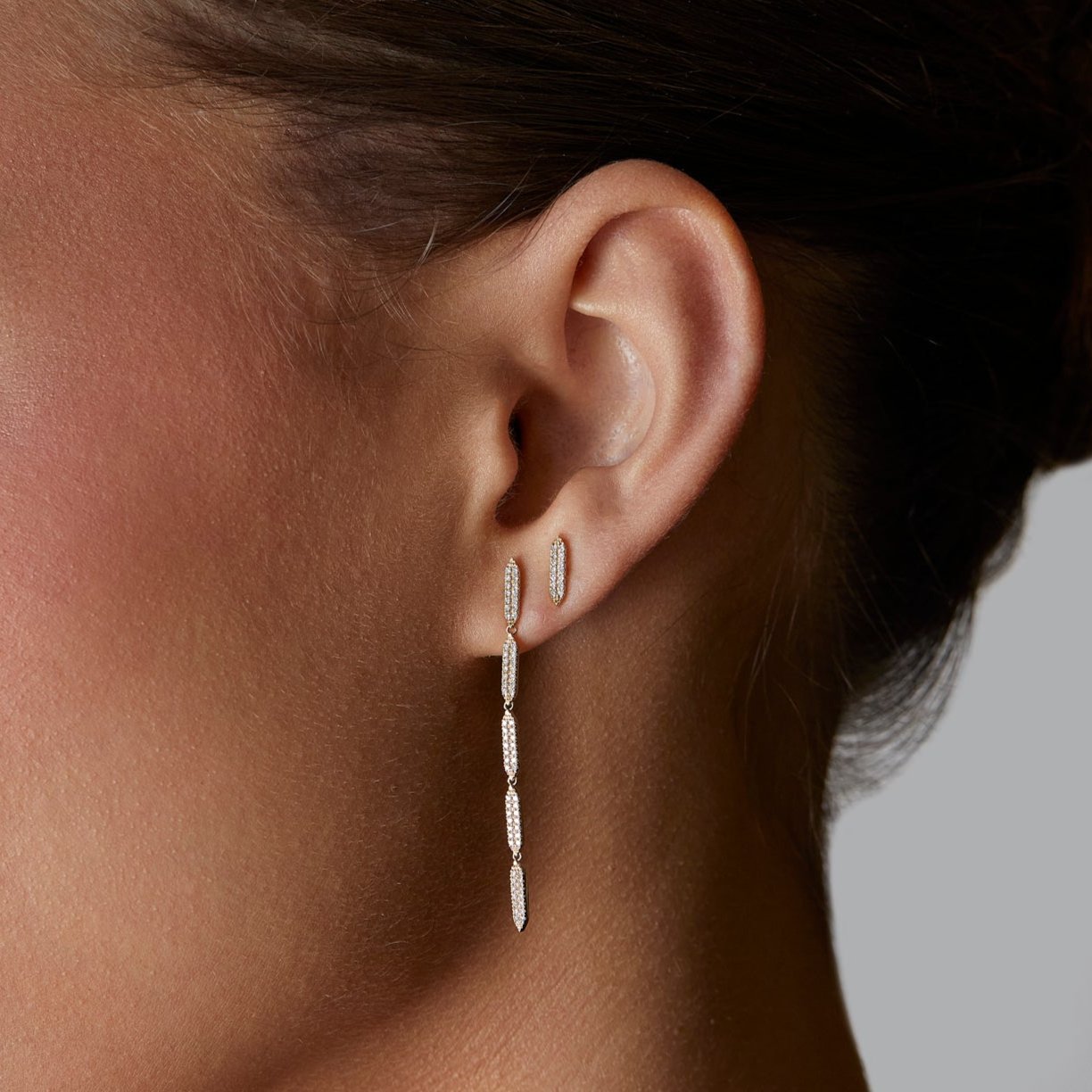 Pavé Diamond "On Point" Drop Earrings